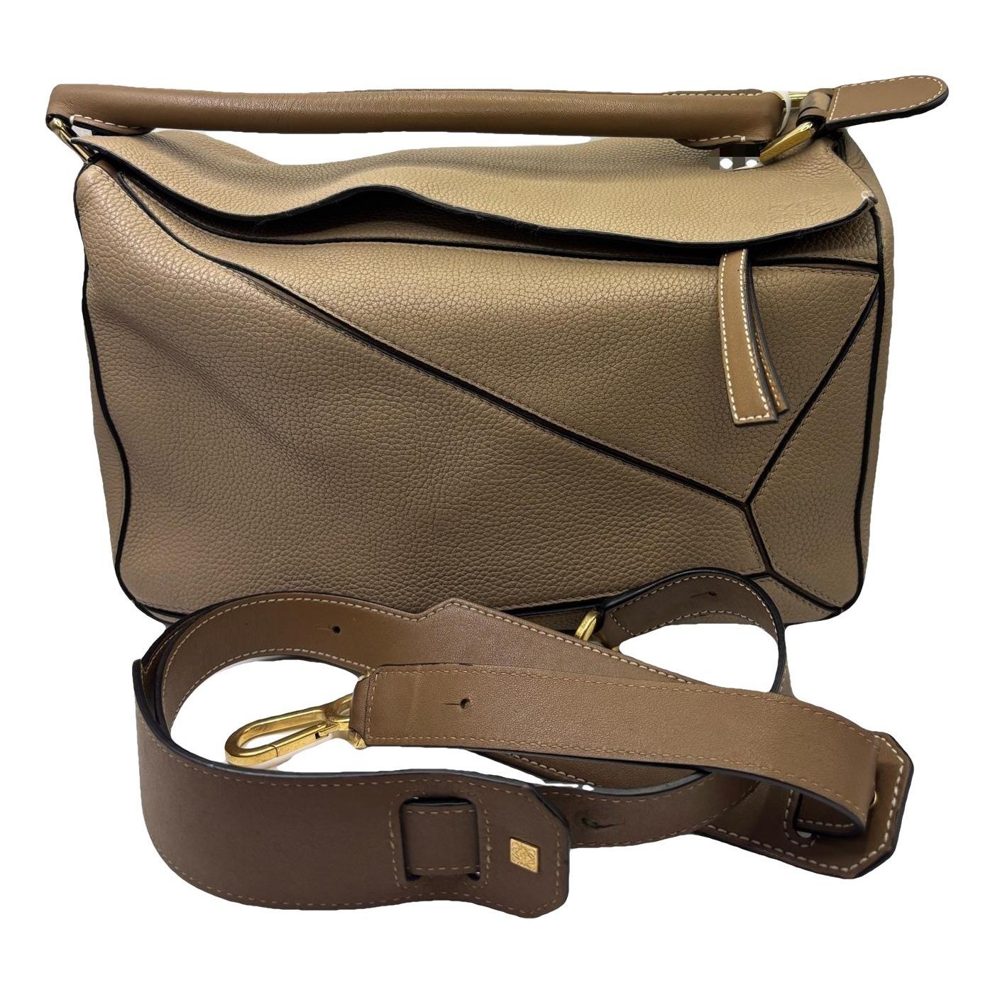 Puzzle leather handbag