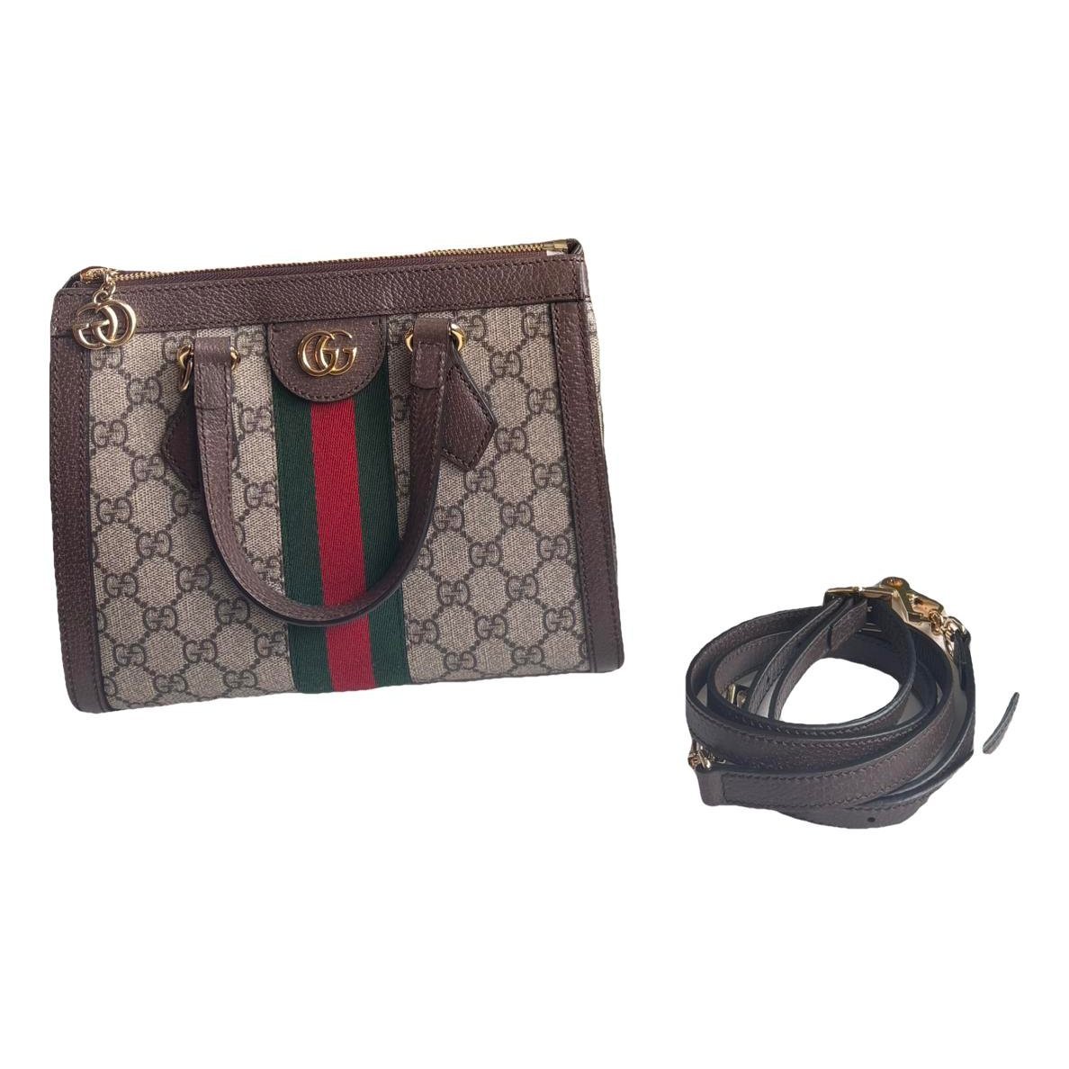Ophidia Top Handle leather handbag
