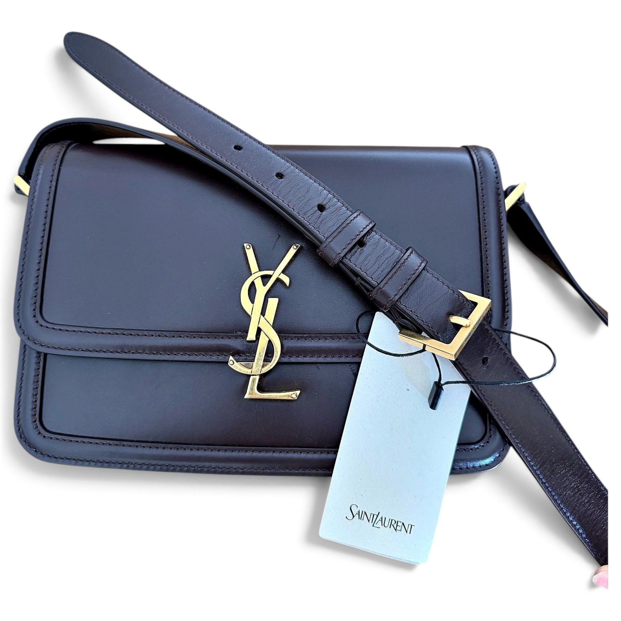 Solférino leather handbag
