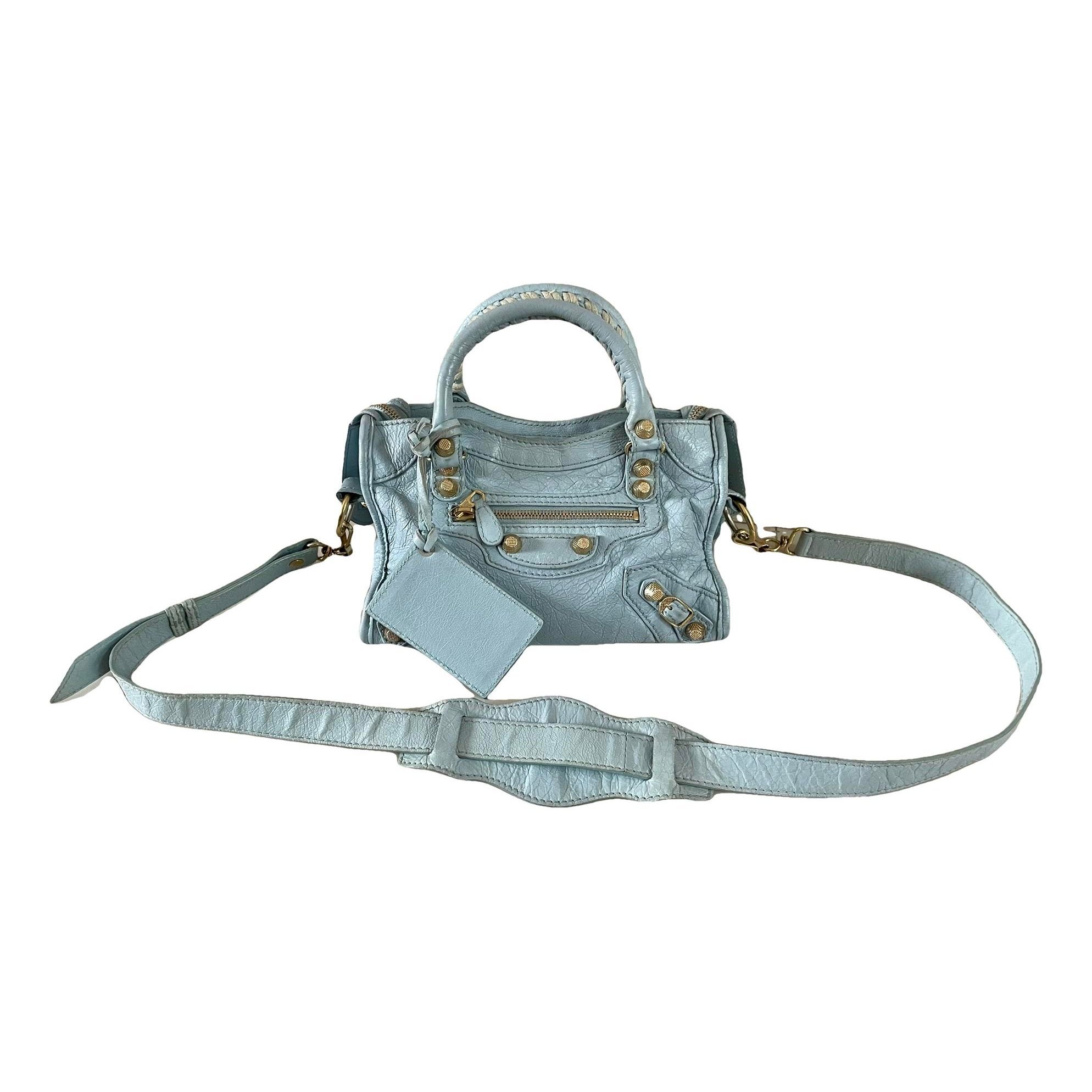 City leather handbag