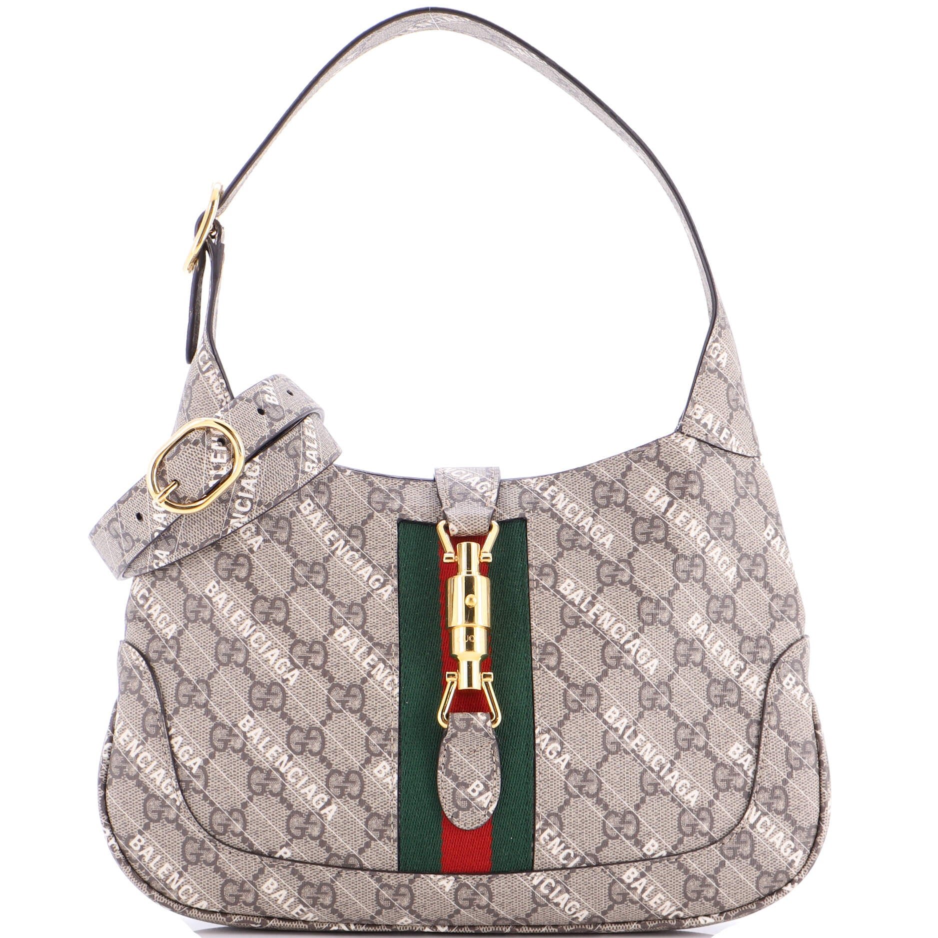 Gucci x Balenciaga The Hacker Project Jackie 1961 Hobo GG Coated Canvas Small