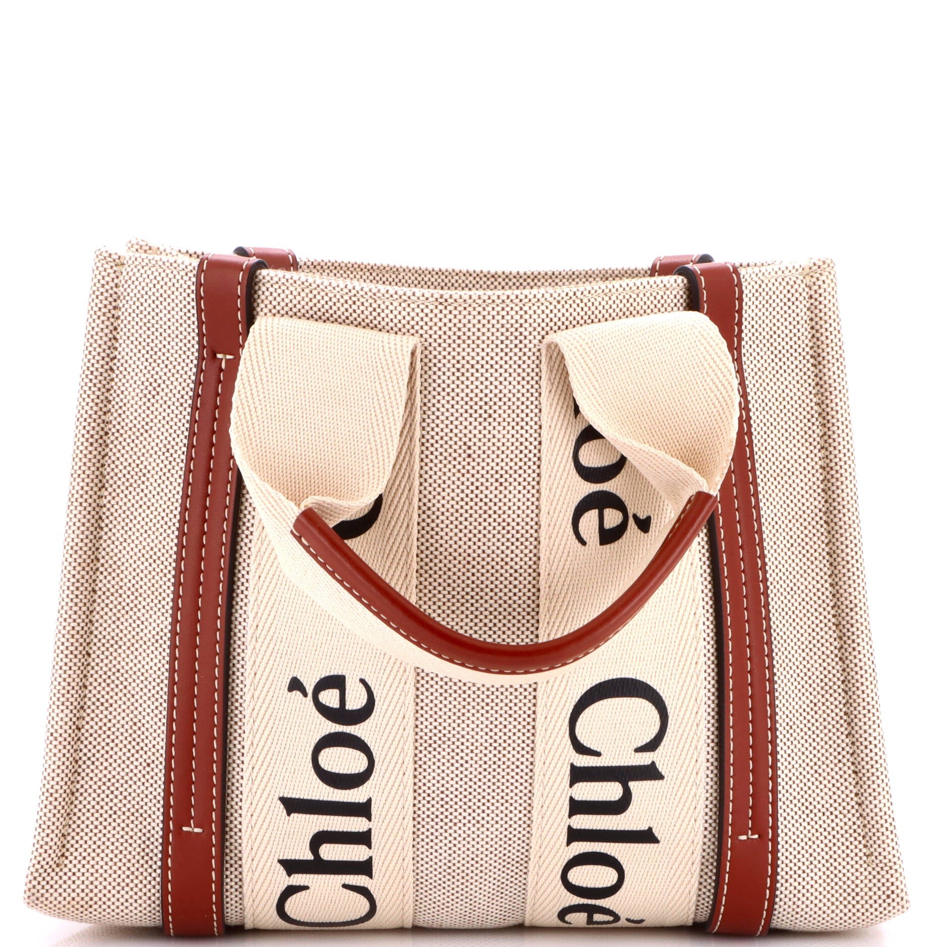 Woody Tote Canvas with Leather Small