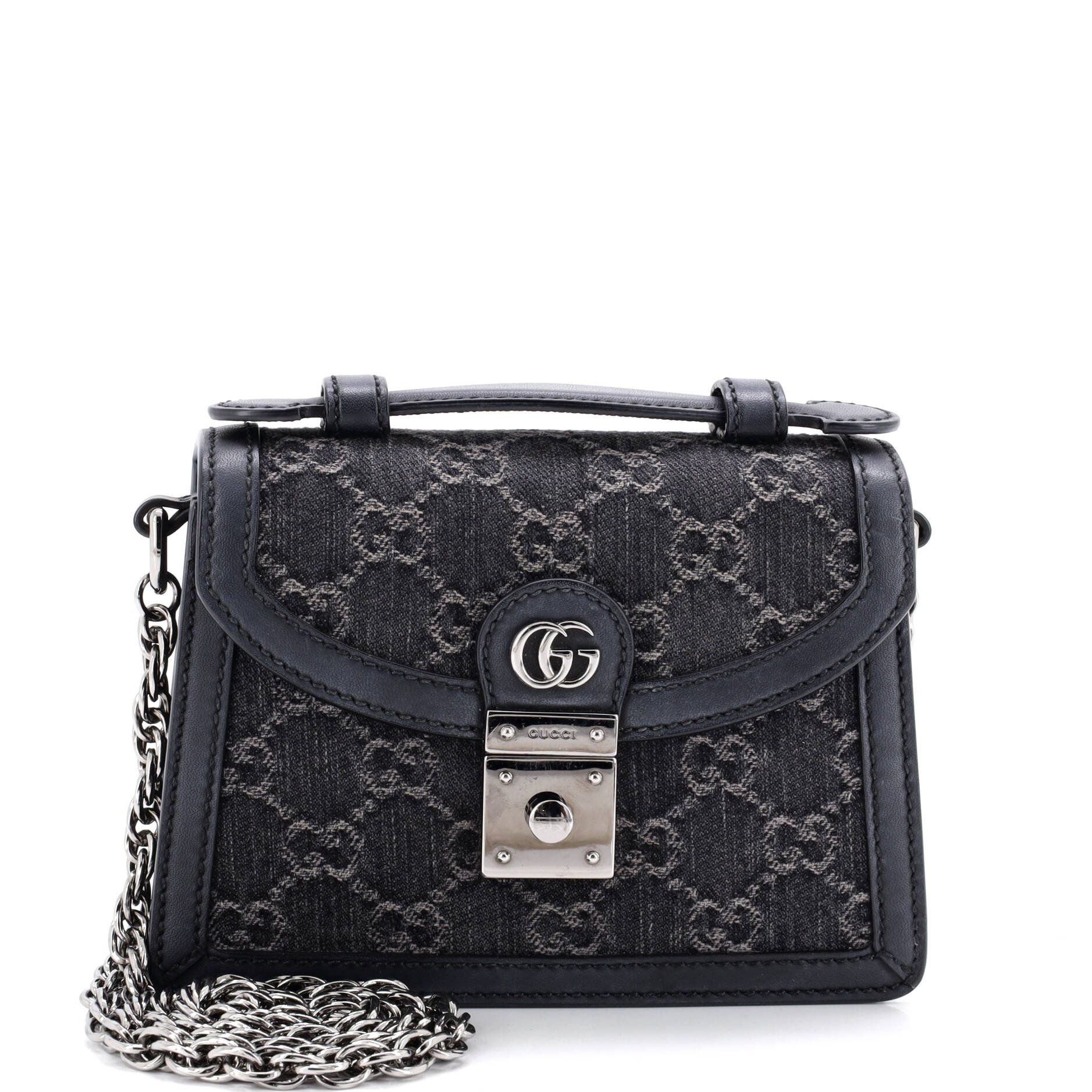 Ophidia Flap Top Handle Bag GG Canvas Mini