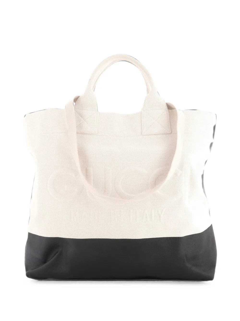 Logo Embossed Open Canvas tote bag