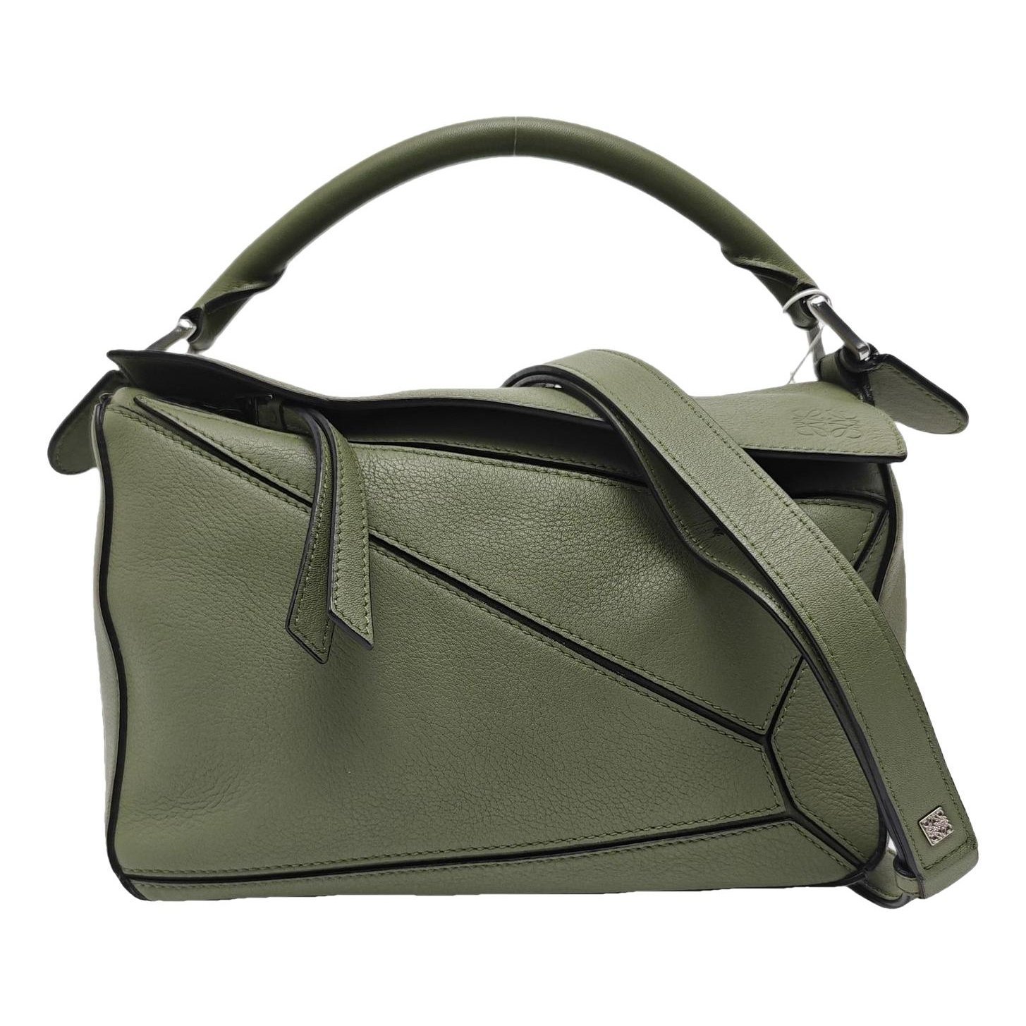 Puzzle leather handbag