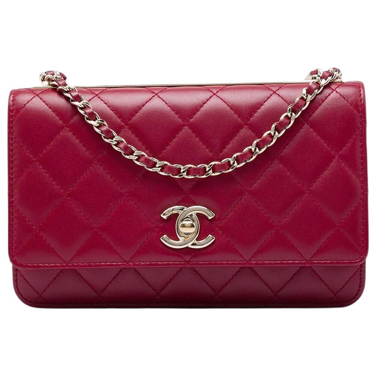 Trendy CC leather crossbody bag