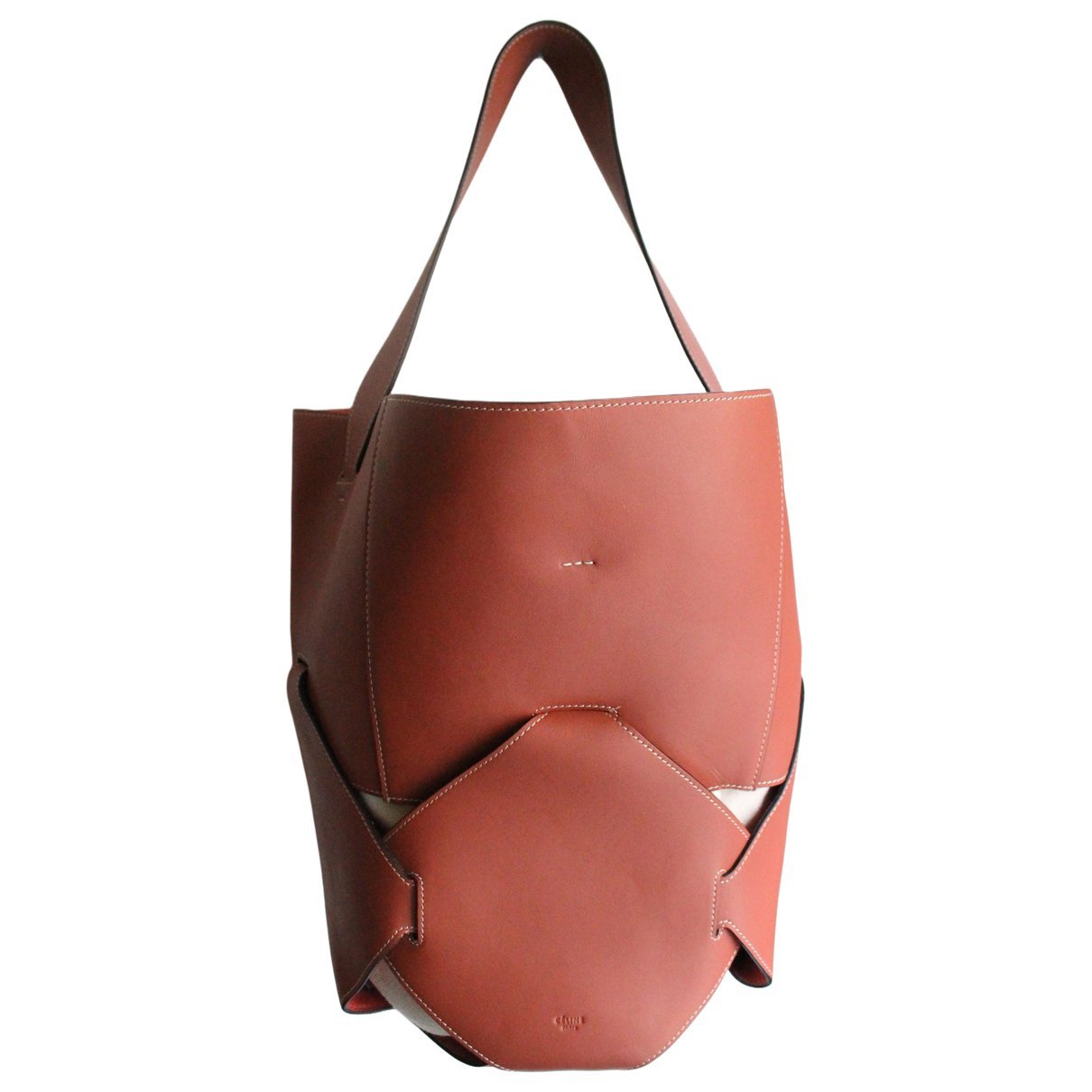 Clasp Bucket leather handbag
