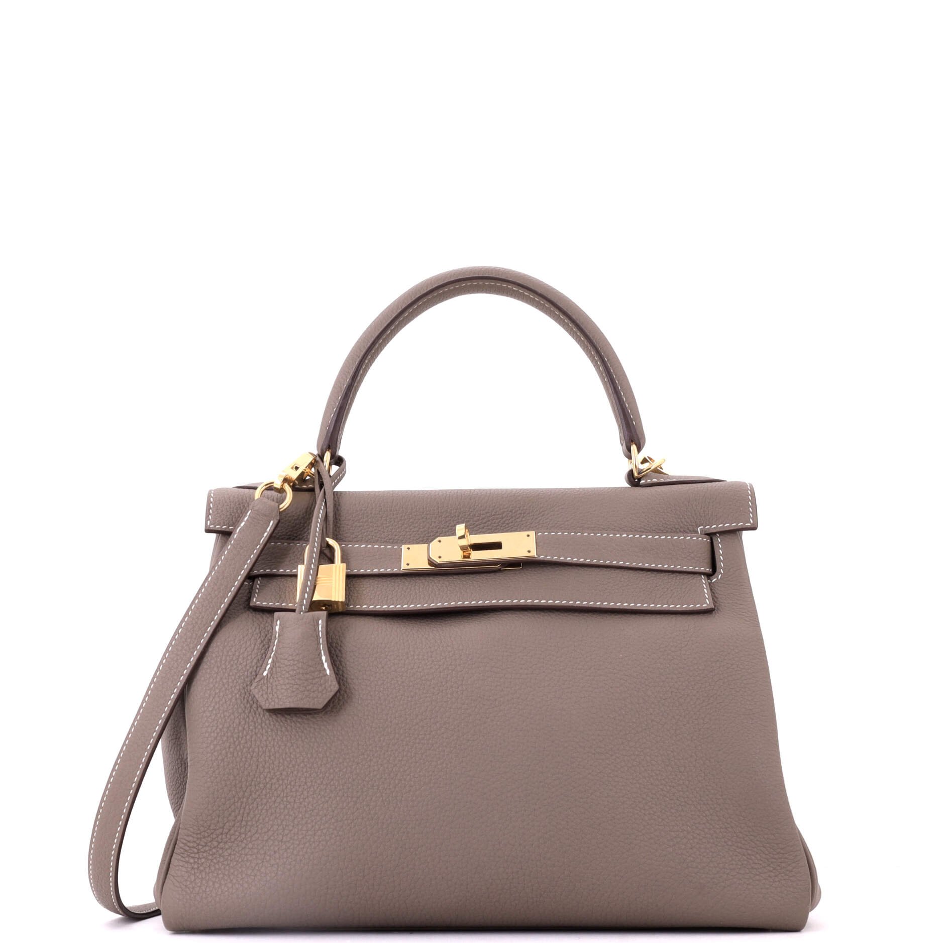 Kelly Handbag Etoupe Togo with Gold Hardware 28
