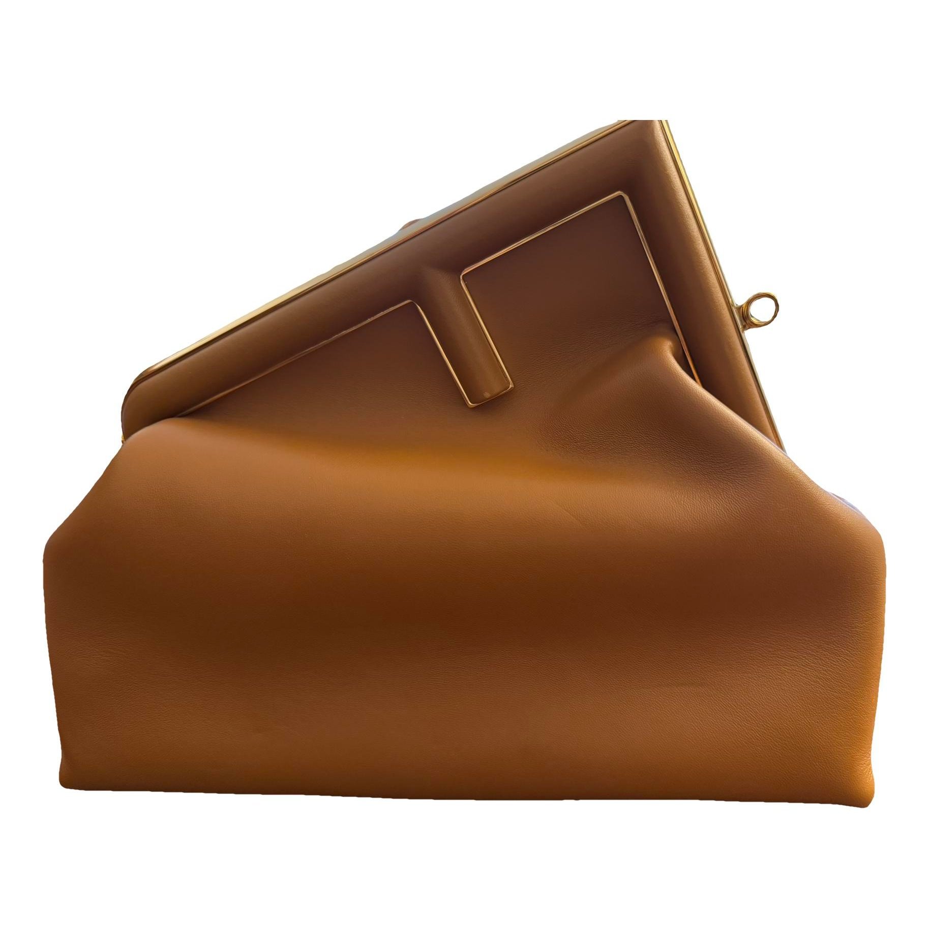 Leather clutch bag