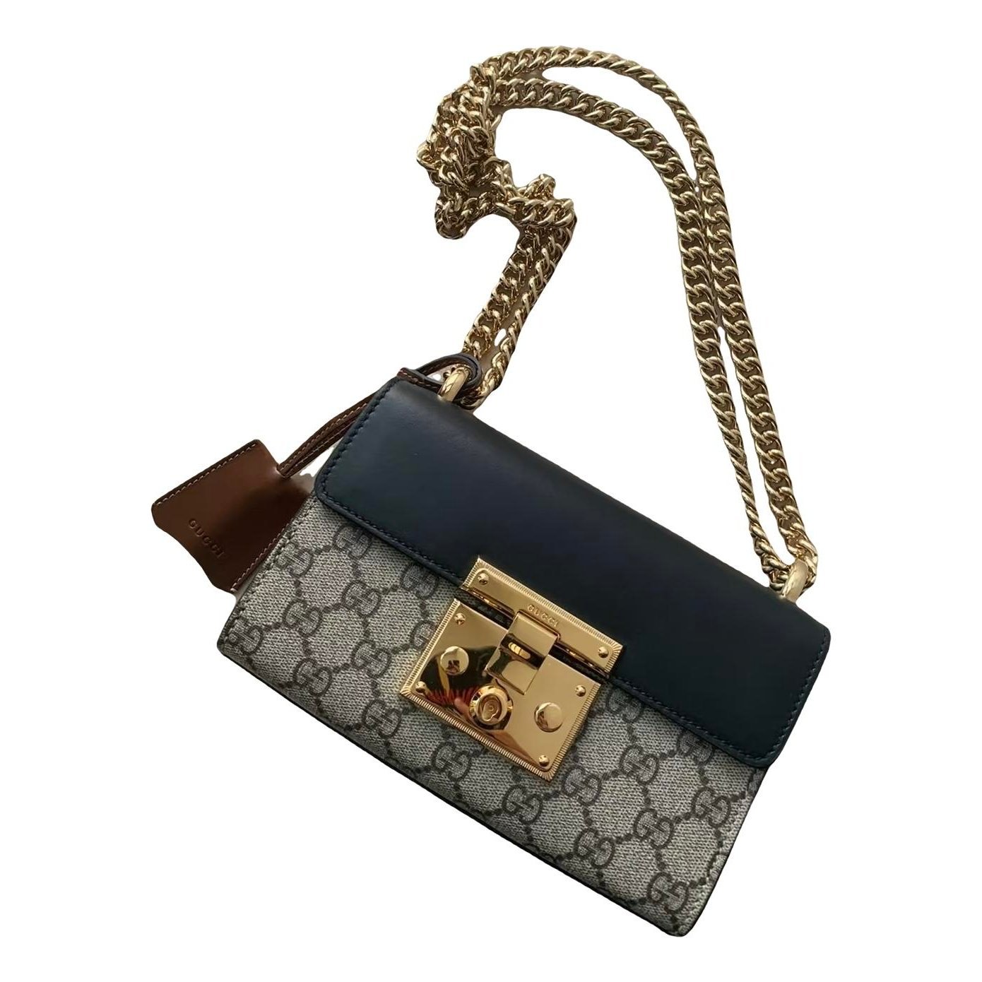 Padlock leather crossbody bag