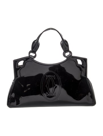 Cartier Patent Leather Top Handle Bag