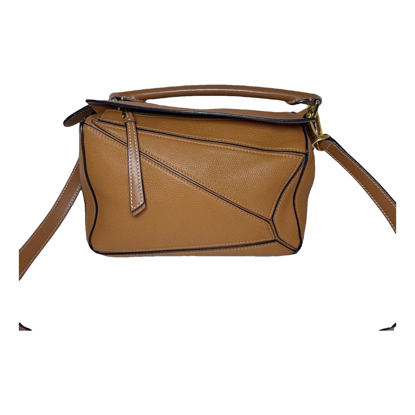 Puzzle leather handbag