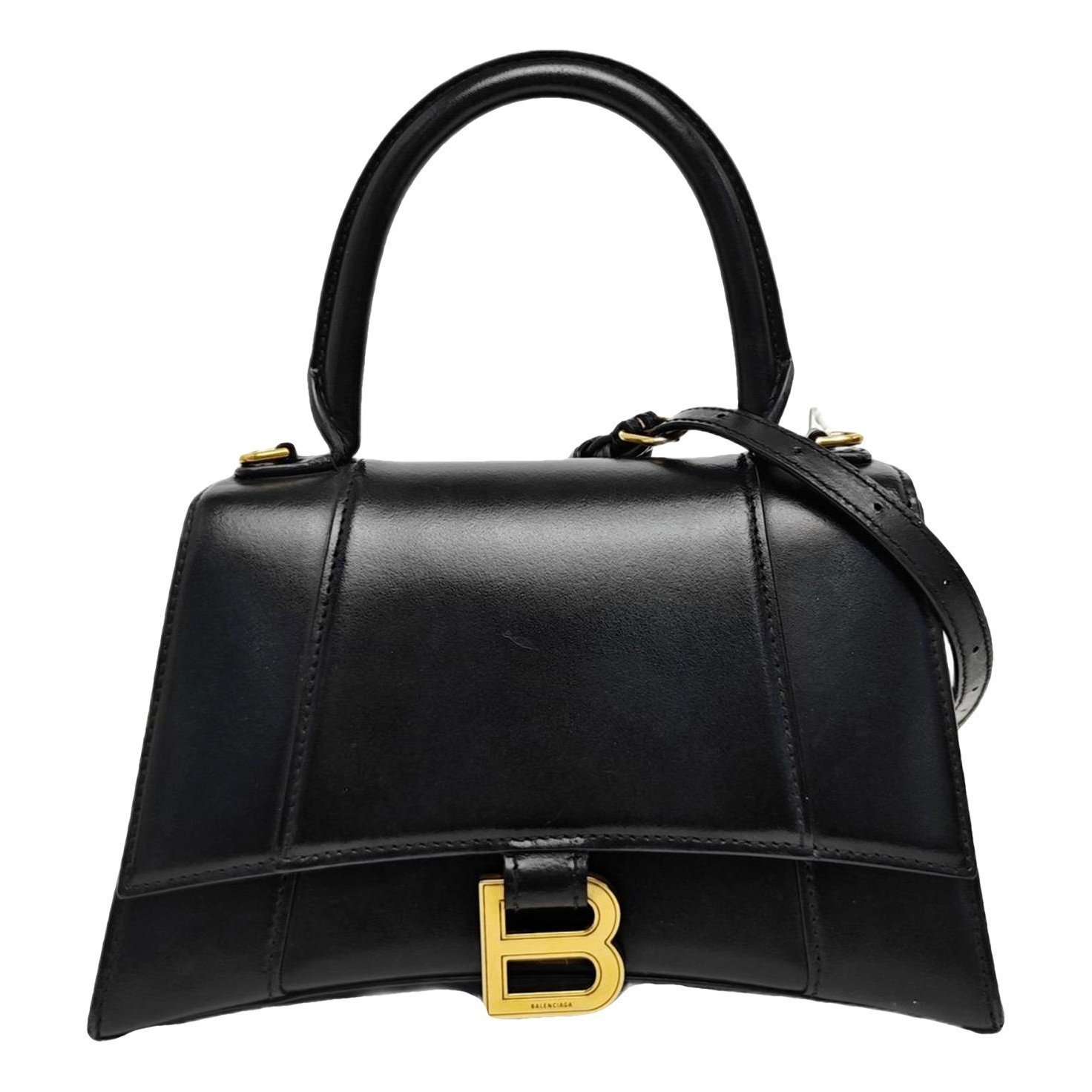 Hourglass leather handbag