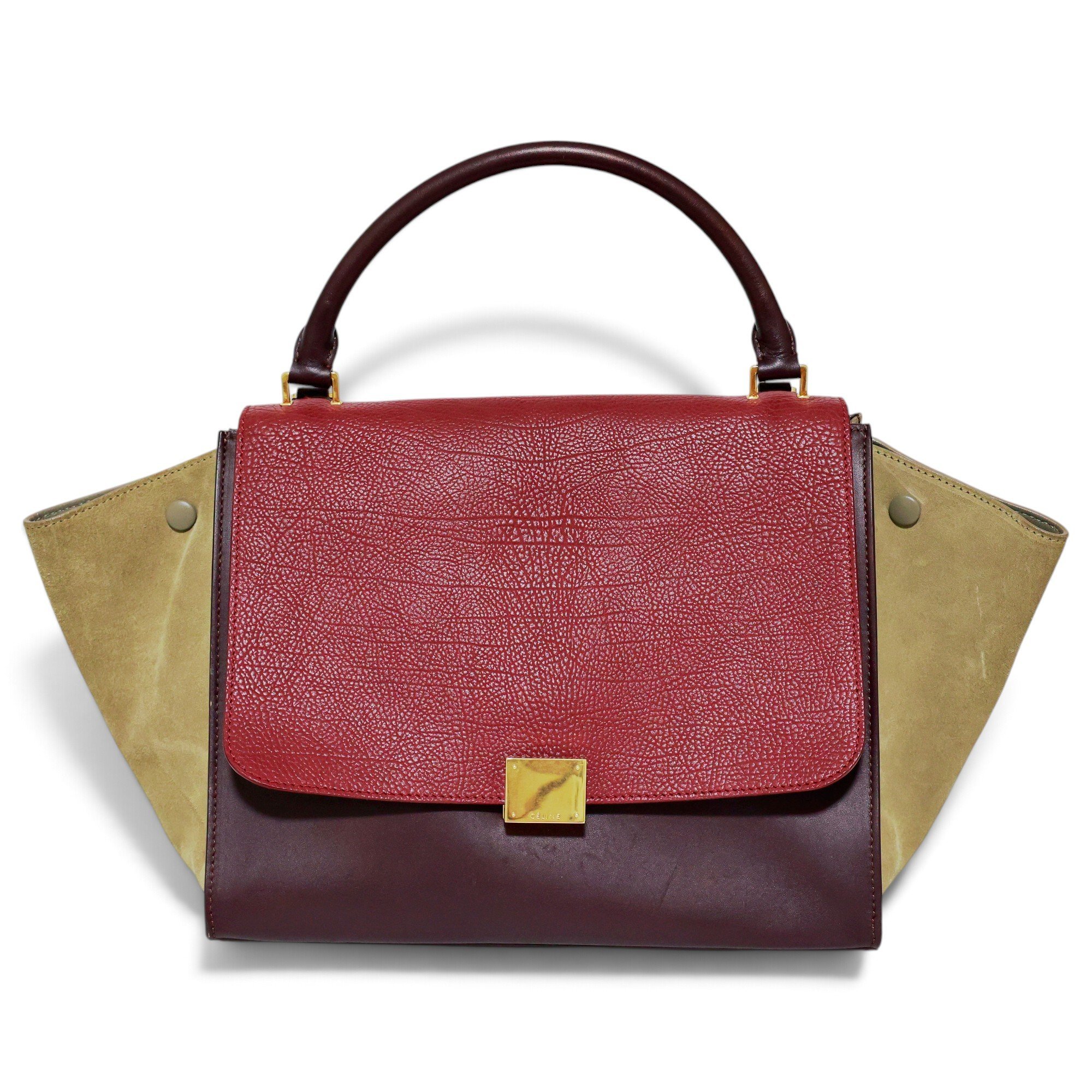 Trapèze leather handbag