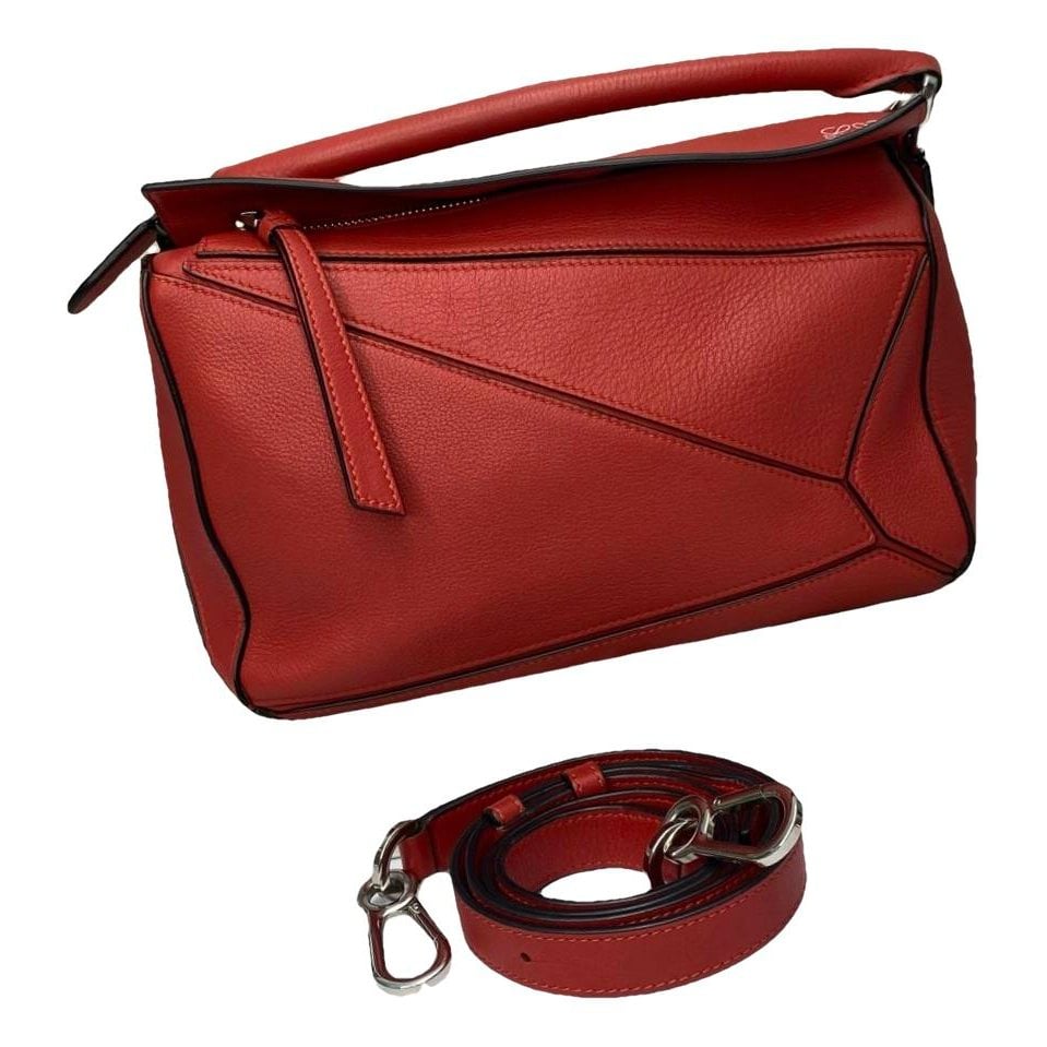 Puzzle leather handbag