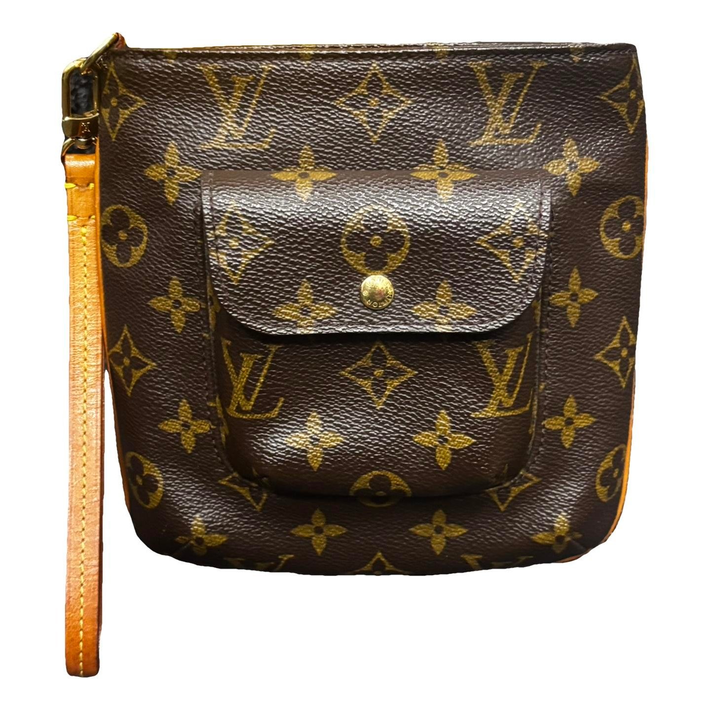 Leather clutch bag