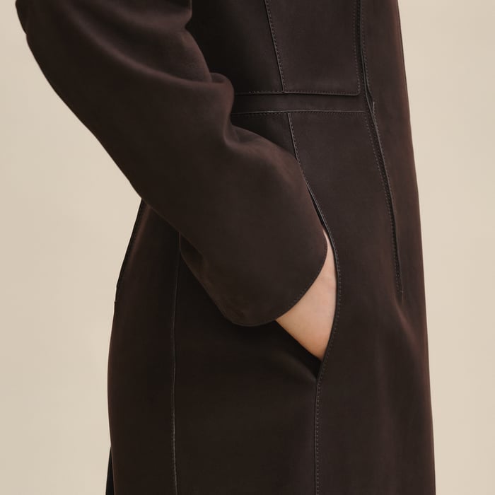 Marron Ébène Fitted Coat