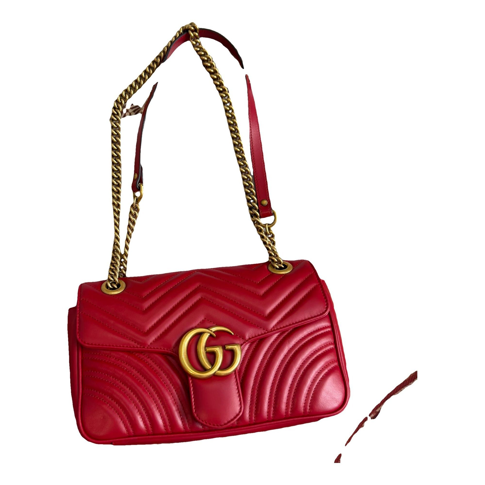 Pearly GG Marmont Flap leather crossbody bag