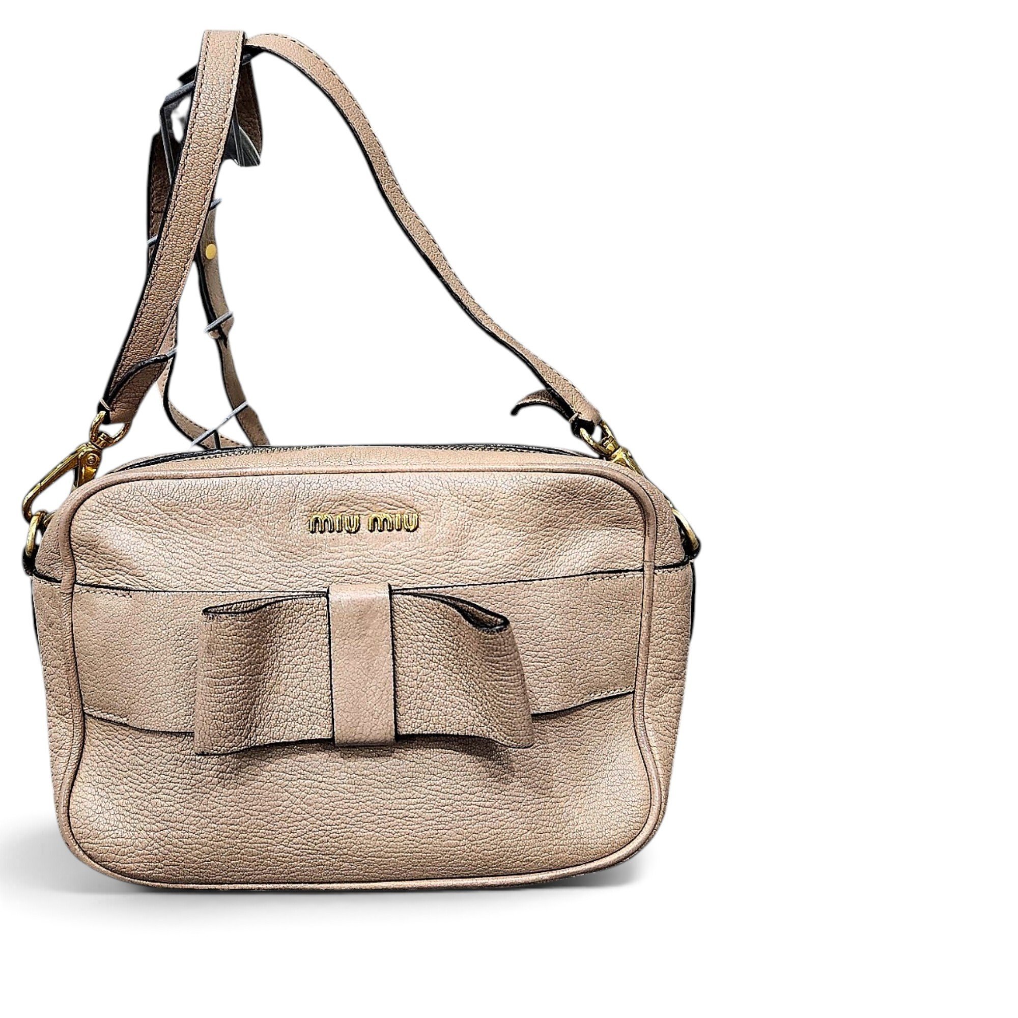 Miu Lady leather crossbody bag