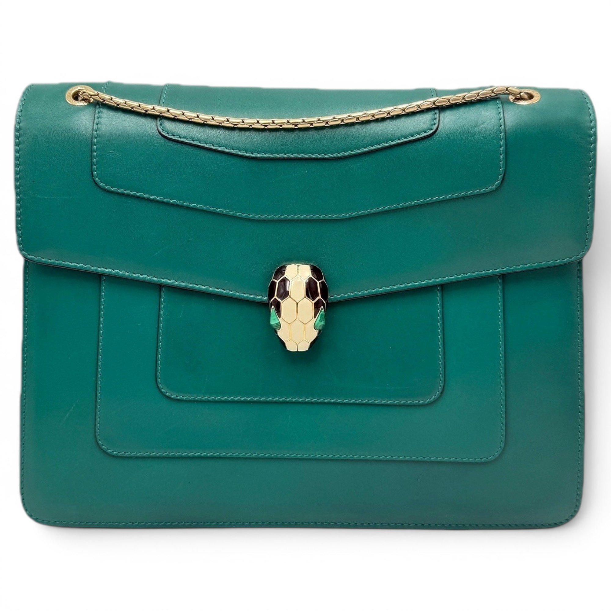 Serpenti leather handbag