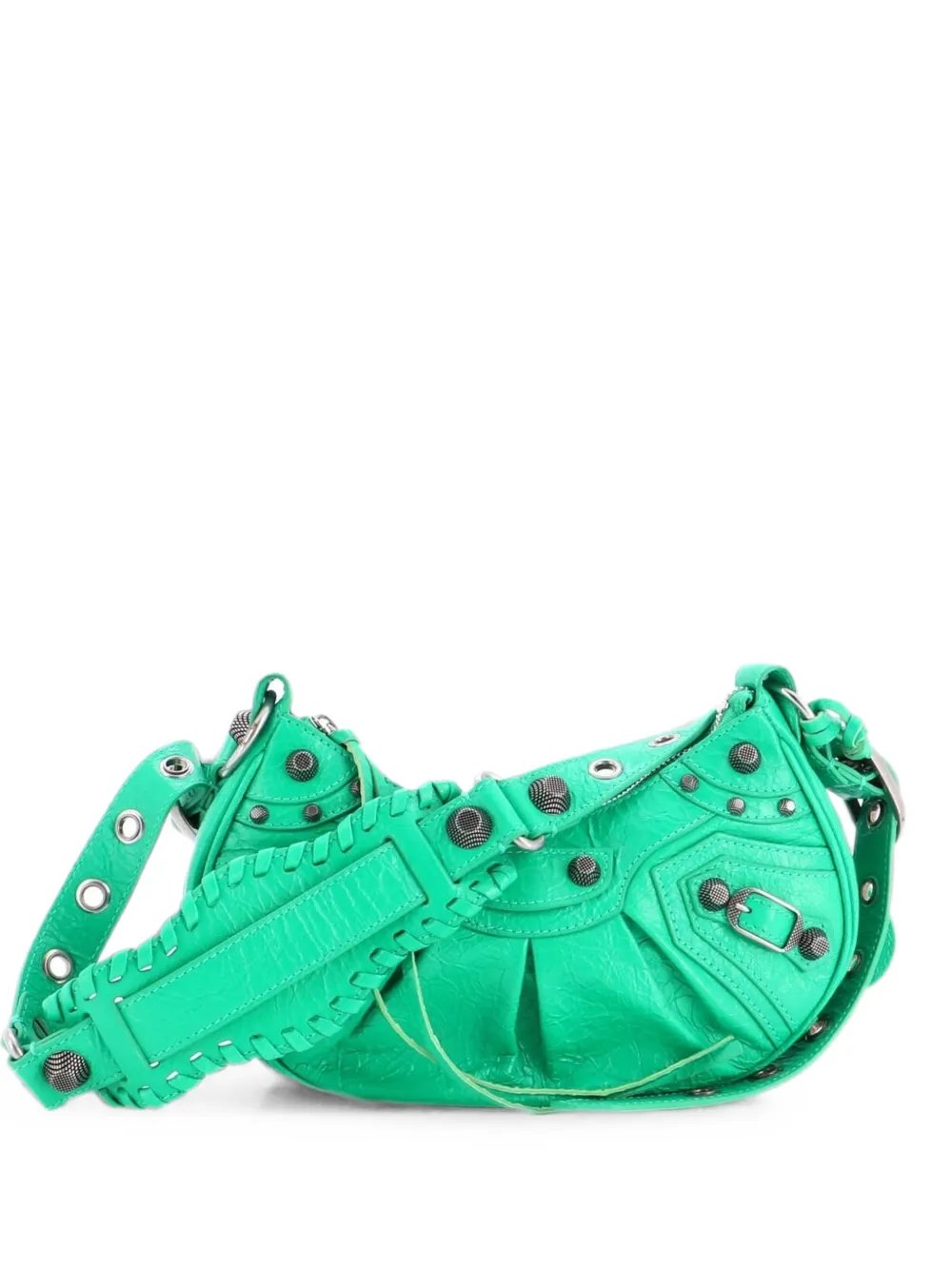 Le Cagole Giant Studs Shoulder Bag Leather XS hobo bag