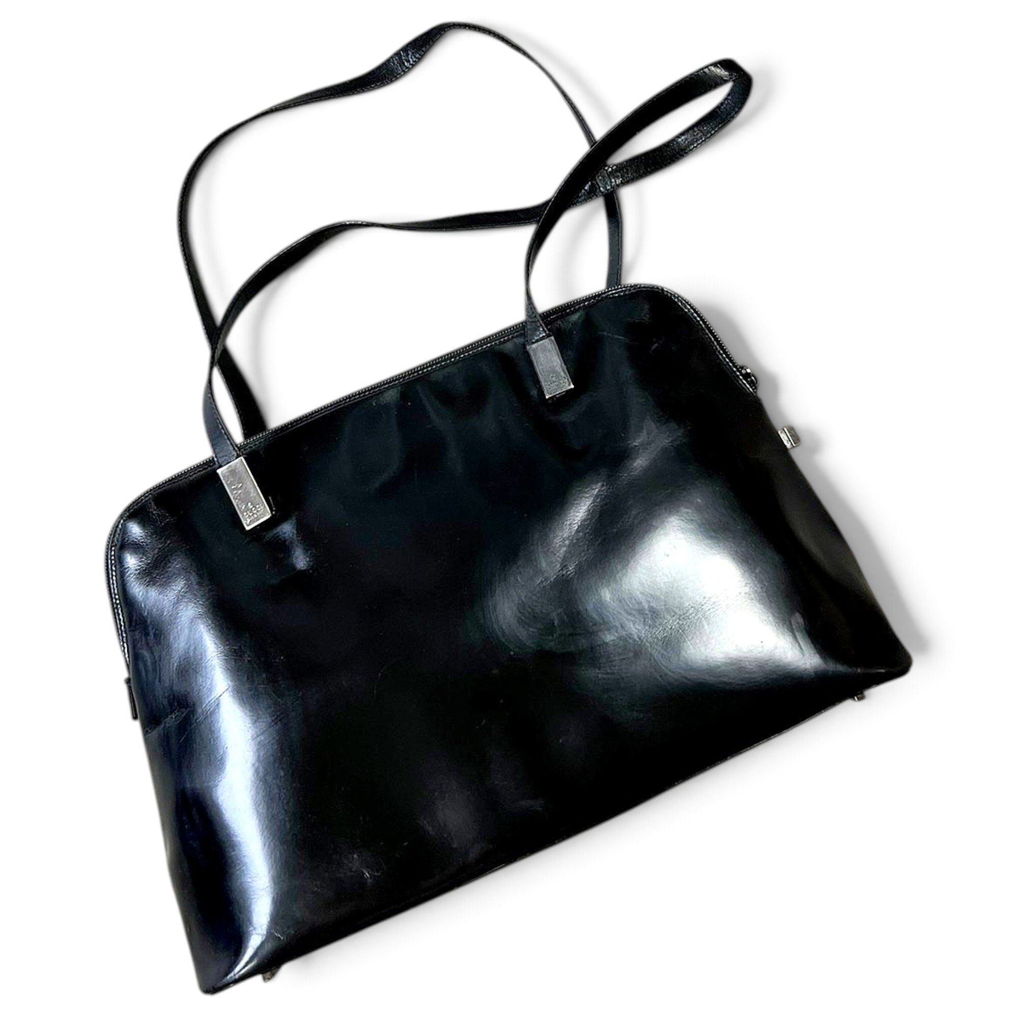 Patent leather handbag