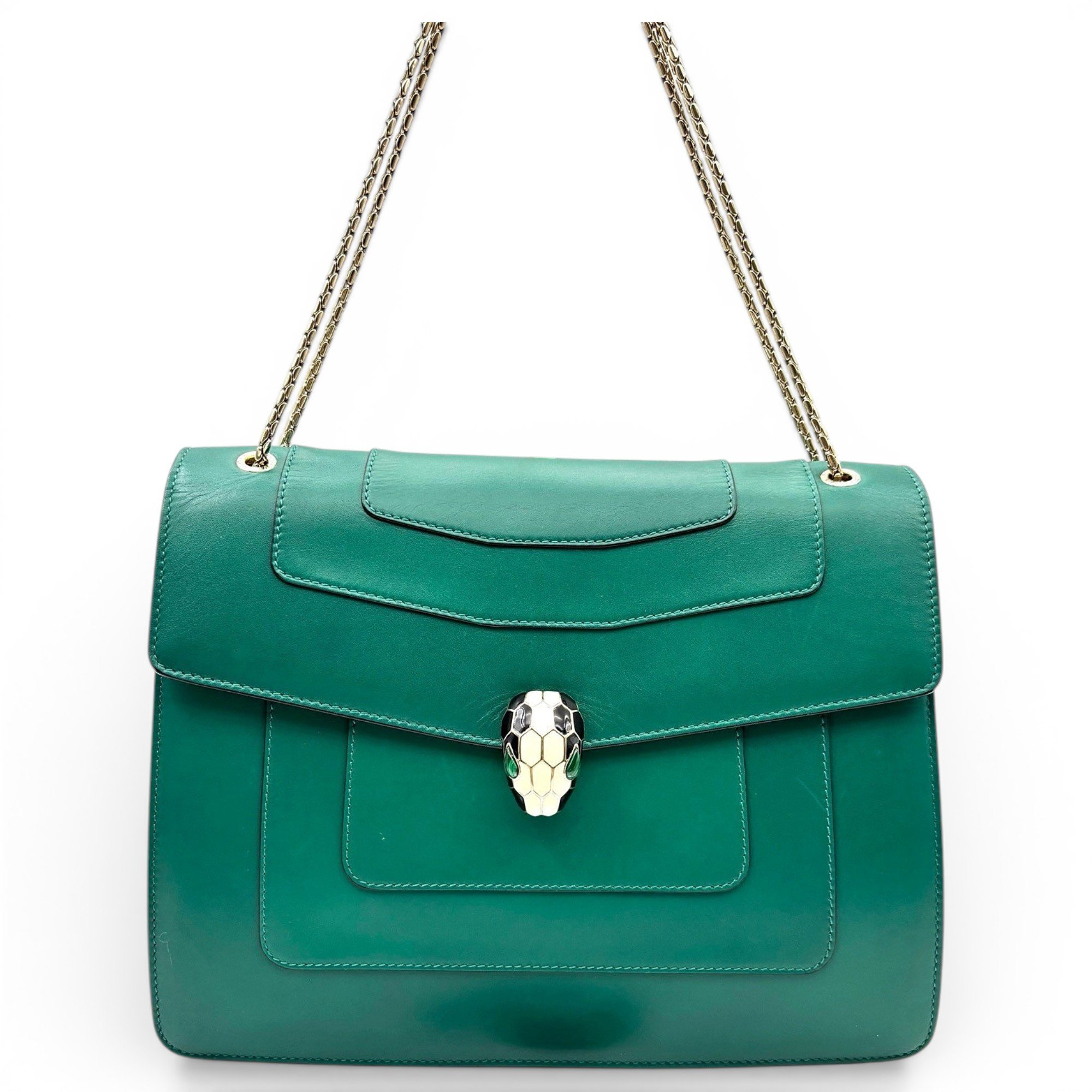 Serpenti leather handbag