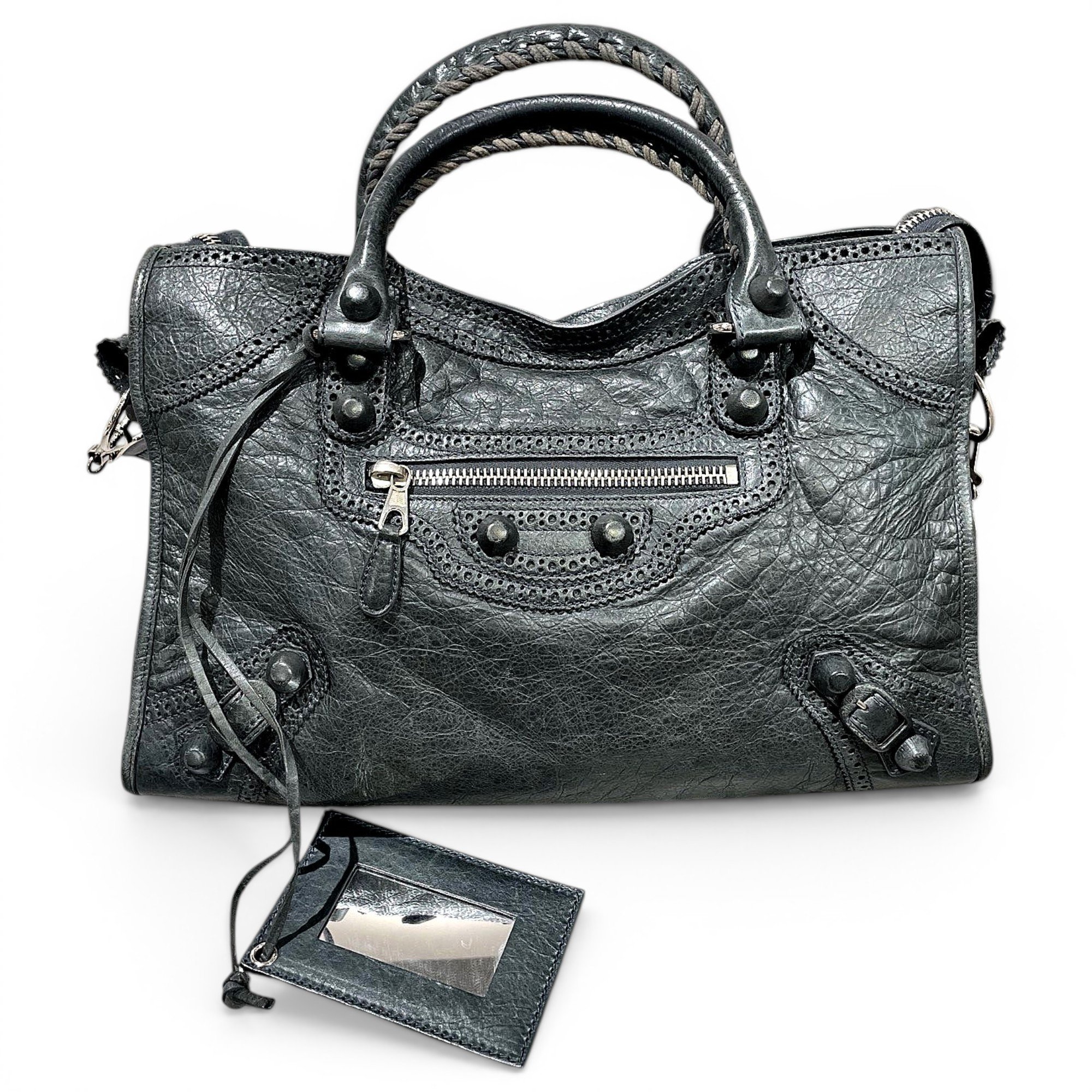 City leather handbag