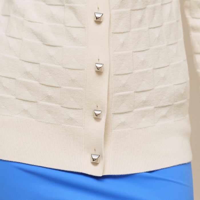 Blanc Naturel "Medor" Long-sleeve Cardigan