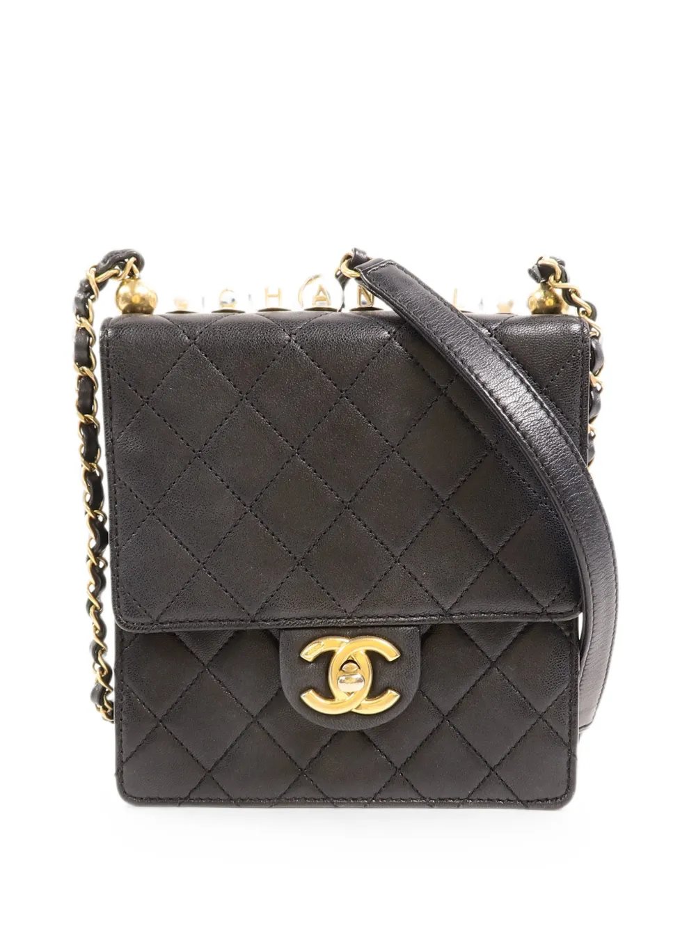 Matelassé CC turn-lock calfskin shoulder bag