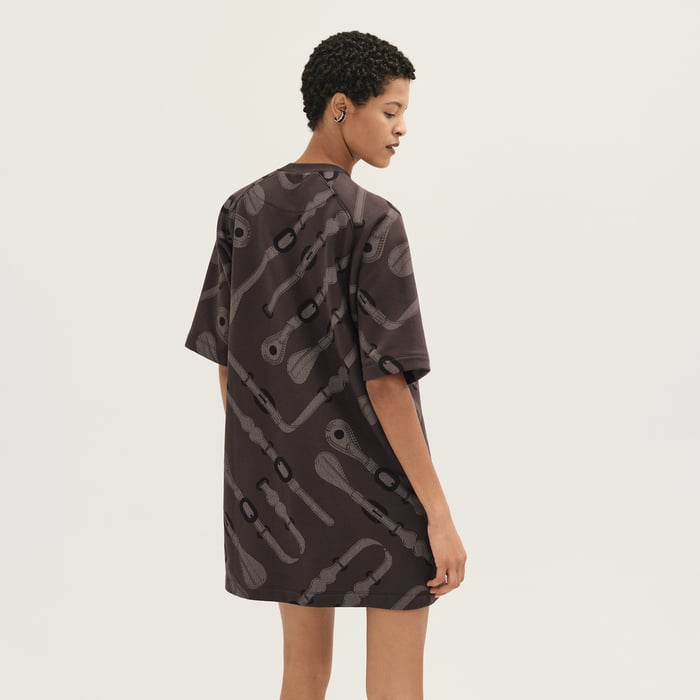 Marron Fusain "Coaching Remix" Loose Fit Dress
