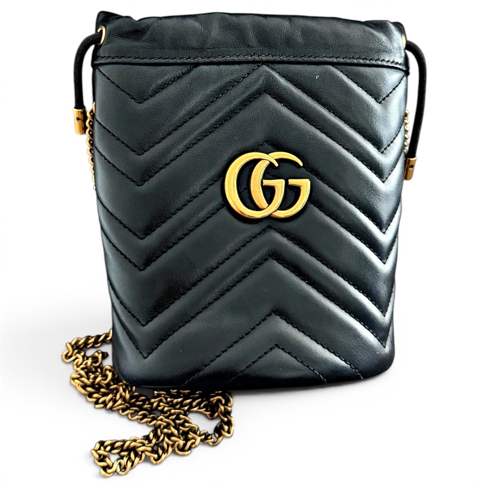 GG Marmont Chain Bucket leather bag