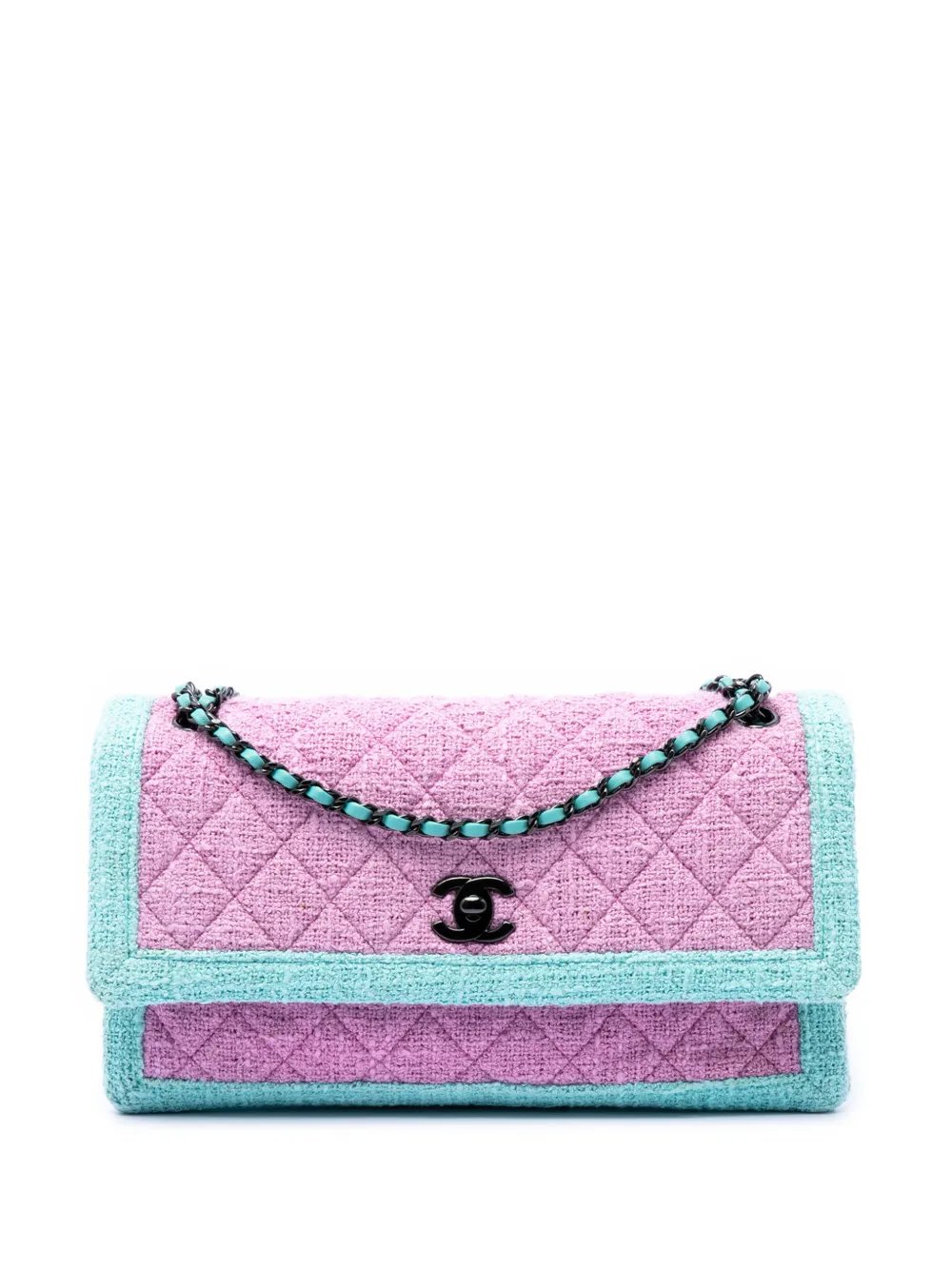 2015-2016 CC Quilted Bicolor Tweed Flap shoulder bag