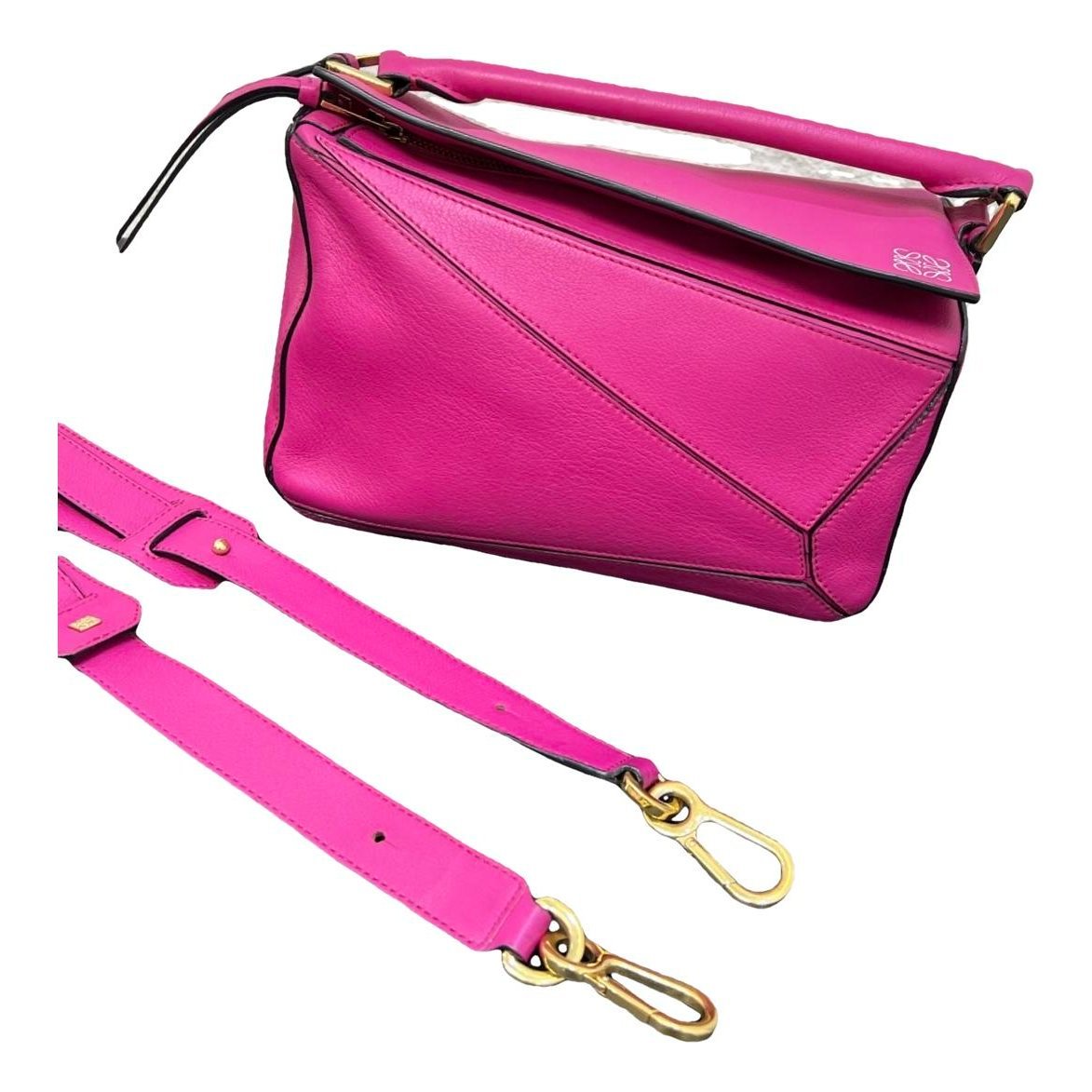 Puzzle leather handbag