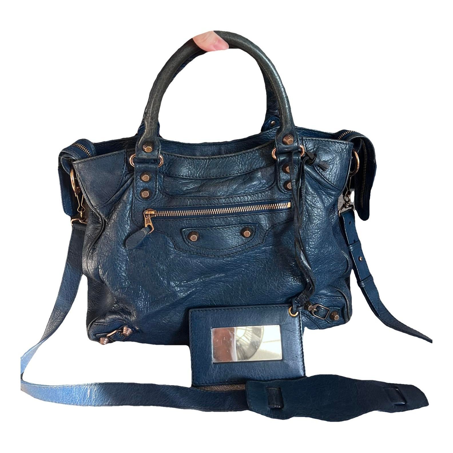 City leather handbag
