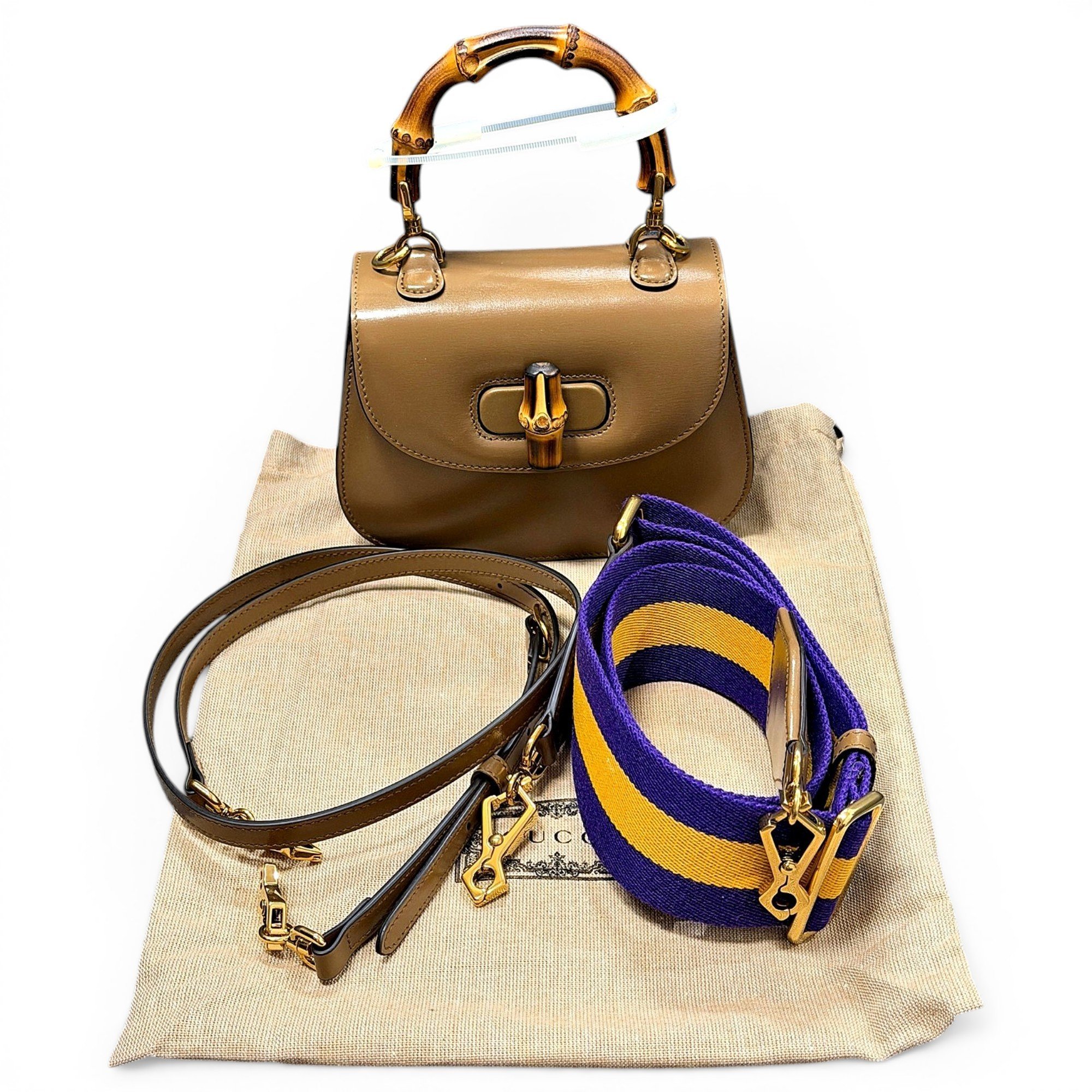Convertible Bamboo Top Handle leather handbag