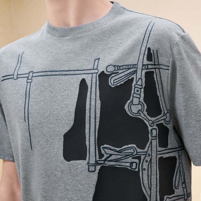 Gris Camiseta "Harnais En Gouache 3d"
