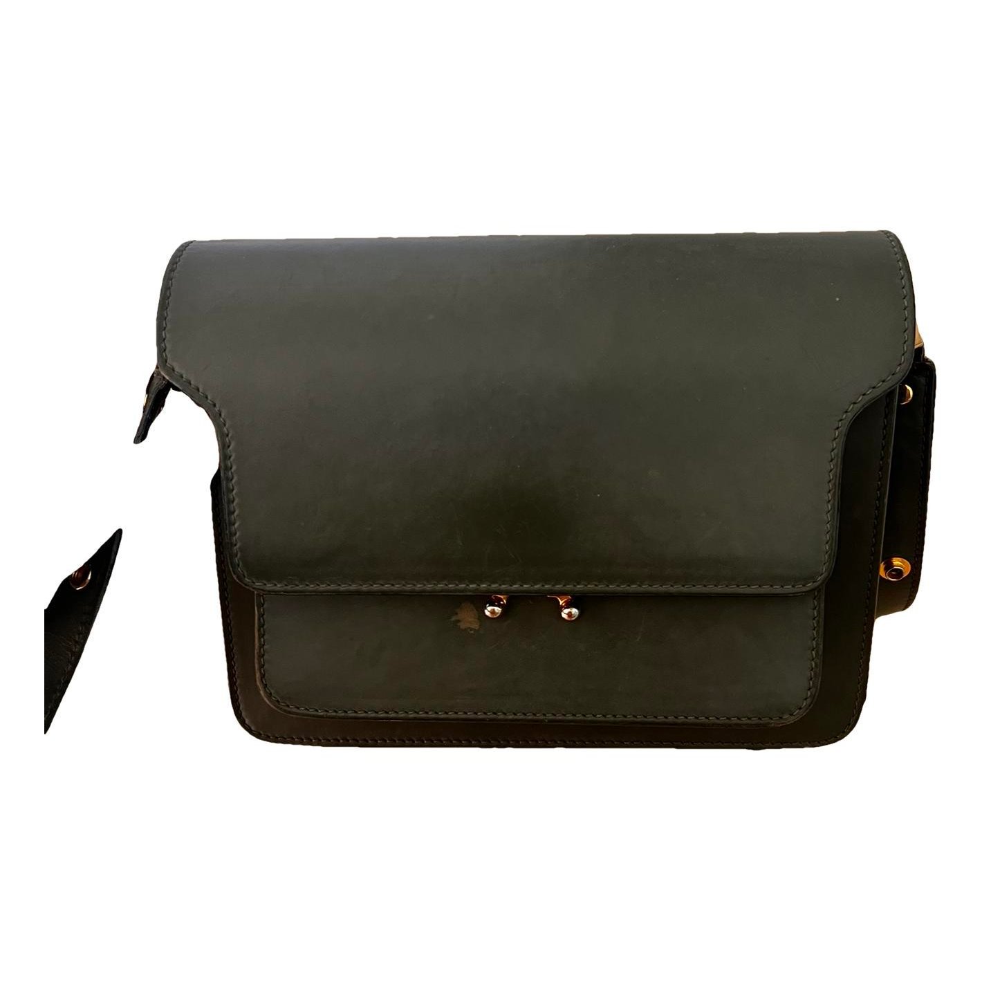 Trunk leather crossbody bag