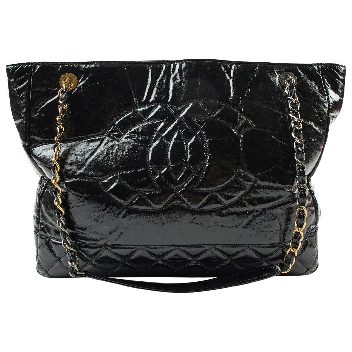 Patent leather tote