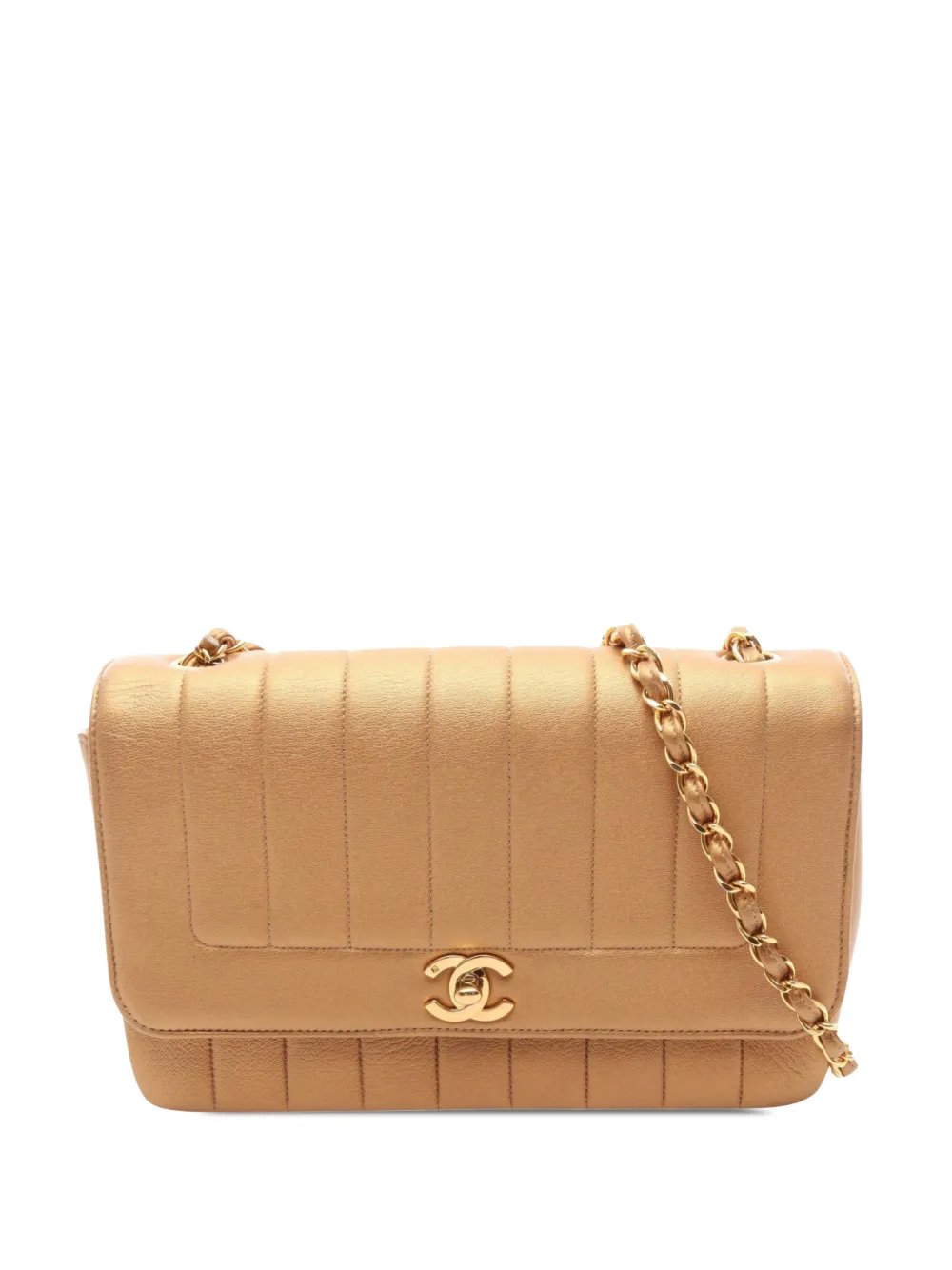 1991-1994 CC Vertical Quilt Lambskin Mademoiselle Flap crossbody bag