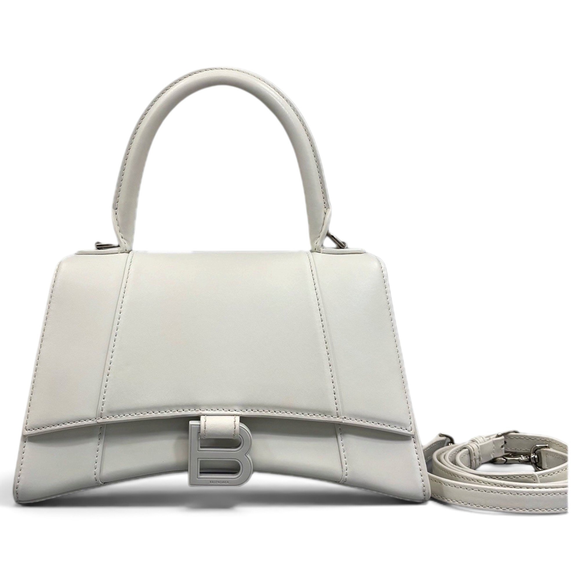 Hourglass leather handbag