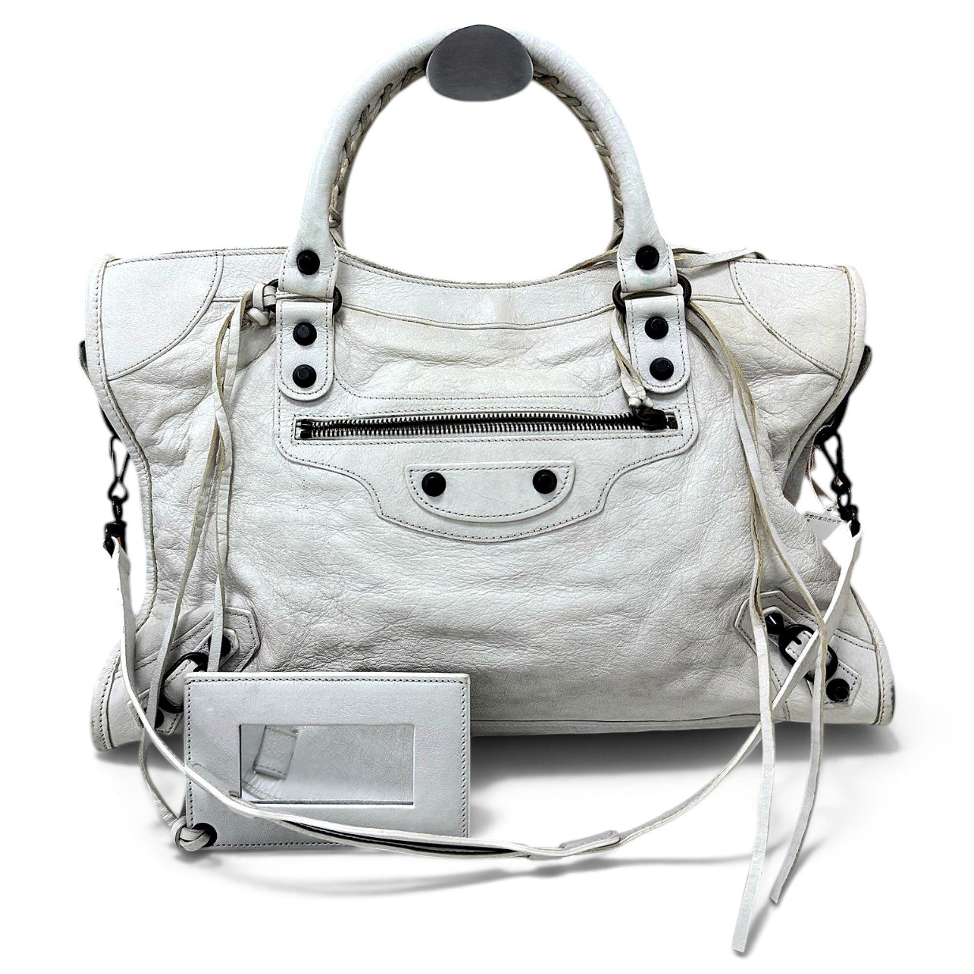 City leather handbag