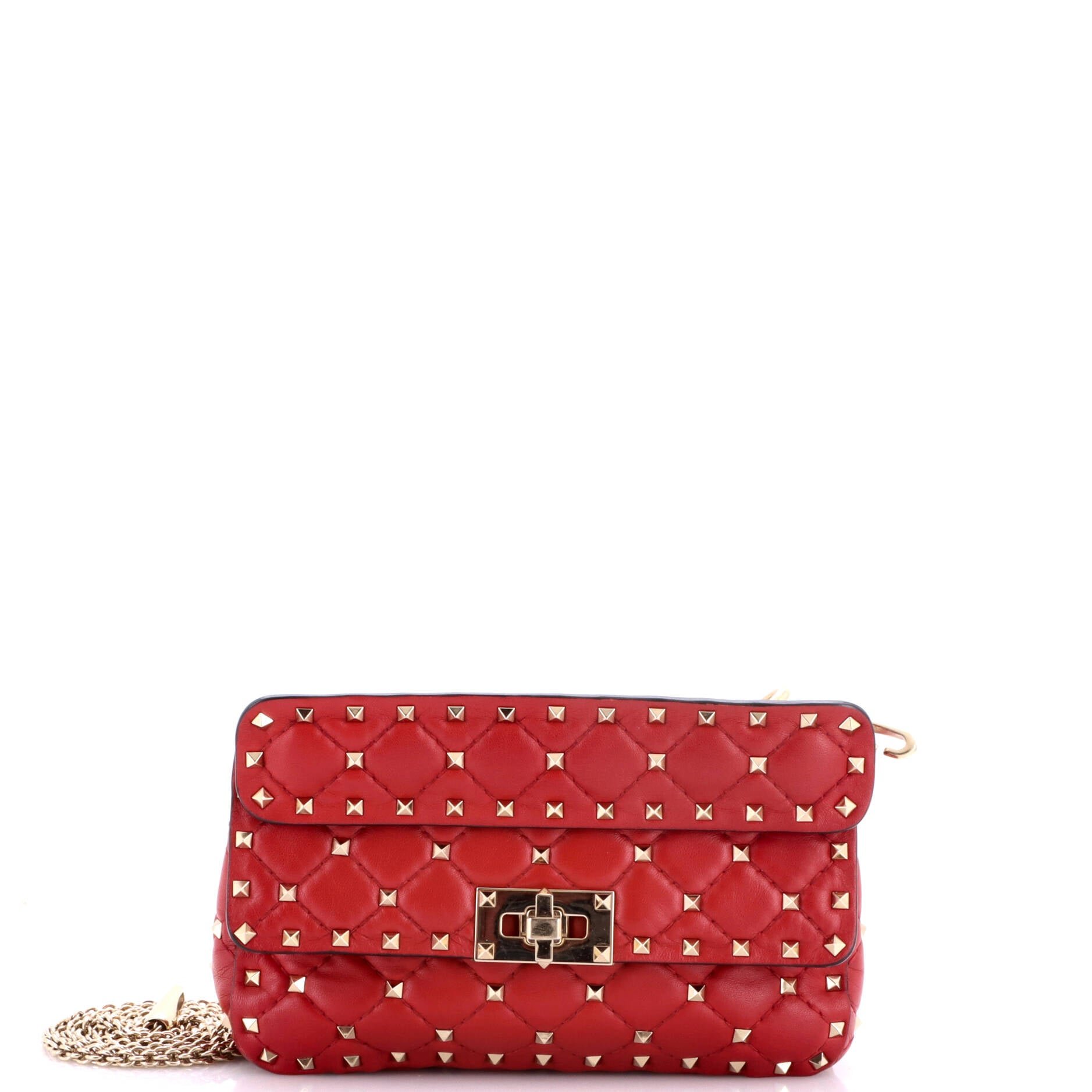 Rockstud Spike Flap Bag Quilted Leather Small