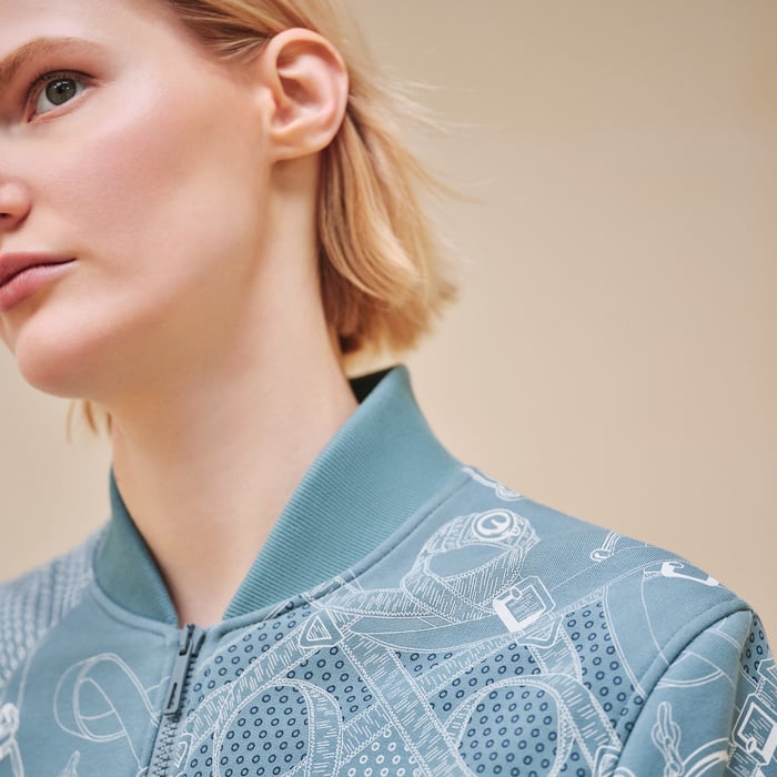 Bleu Arctique "Eperon d'Or Bandana" Varsity Jacket