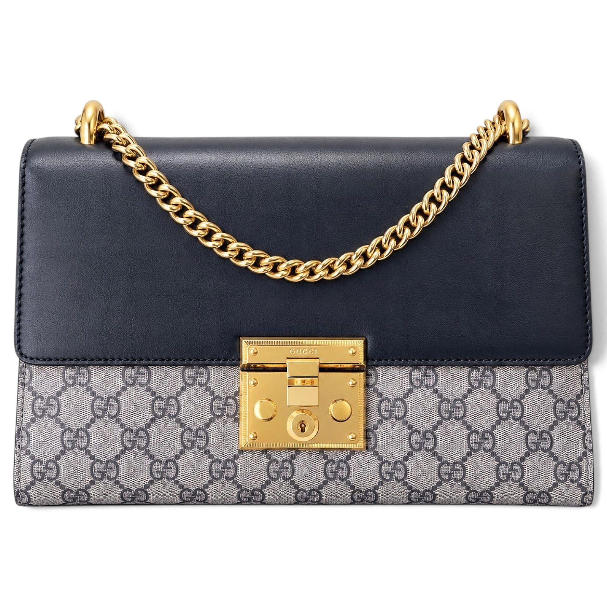 Padlock leather handbag