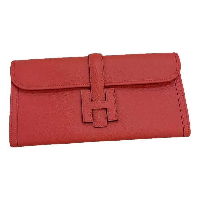 Leather clutch bag
