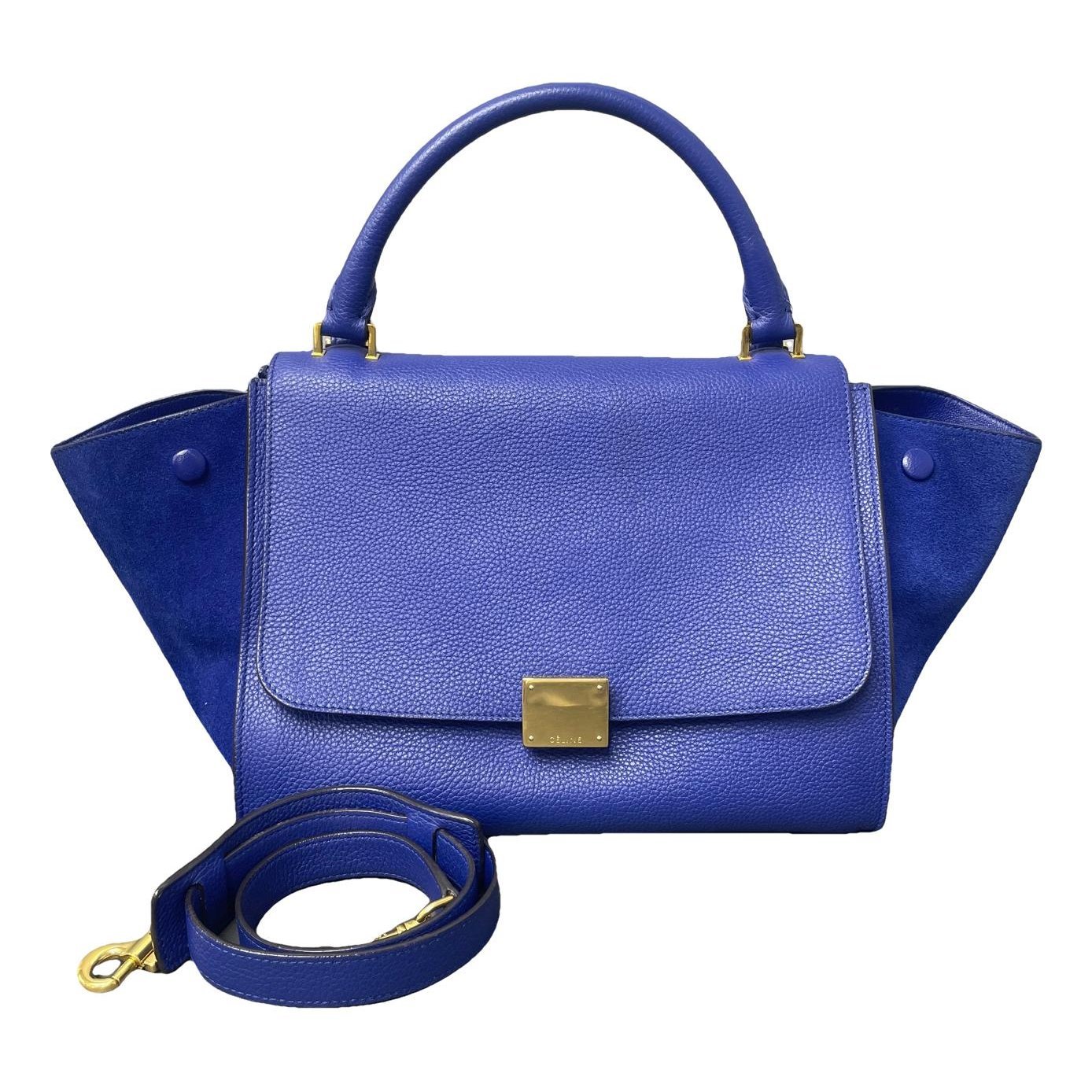 Trapèze leather handbag