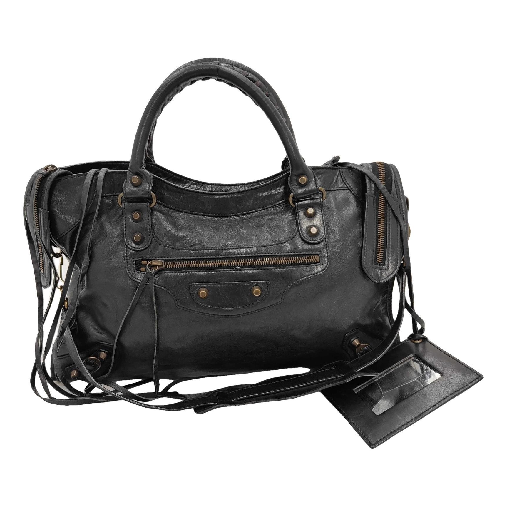 City leather handbag
