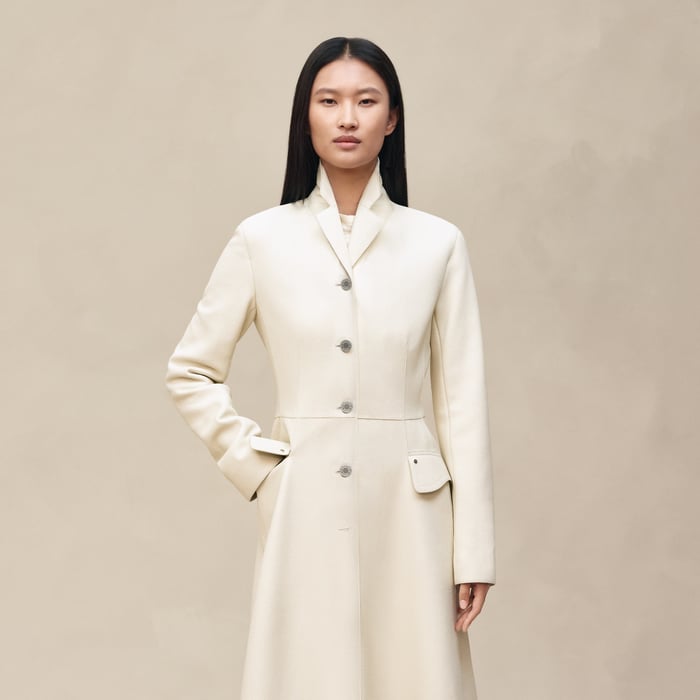 Blanc Camarguais Equestrian Leather Coat