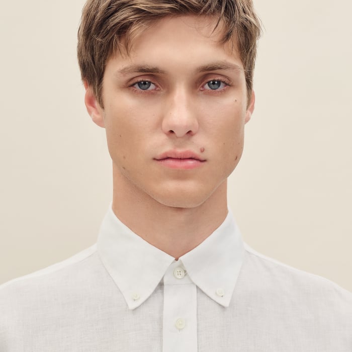 Blanc Button-down Collar Straight Cut Shirt